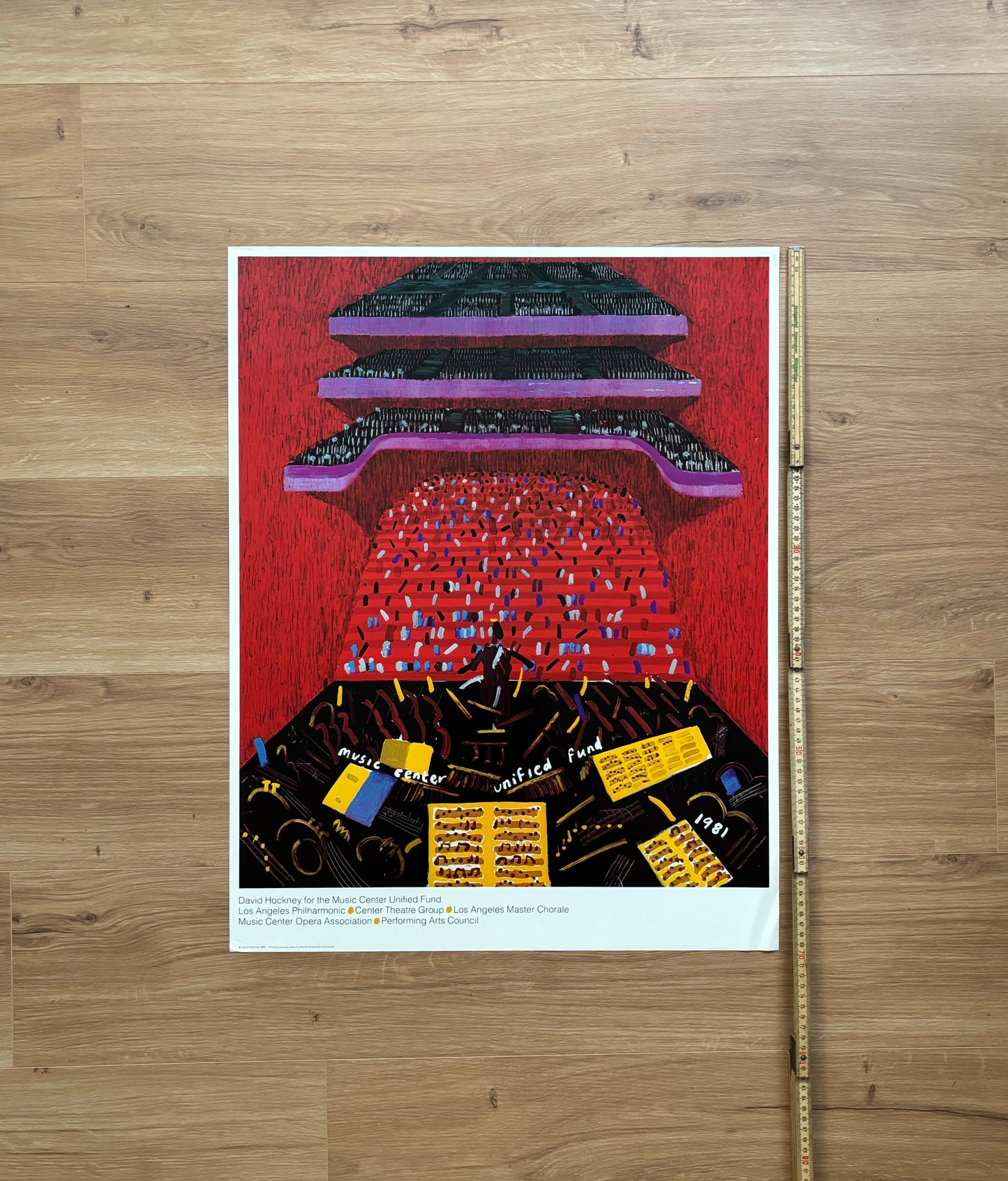 David Hockney original art poster used - 21.6"×27.5" (55×70cm)
