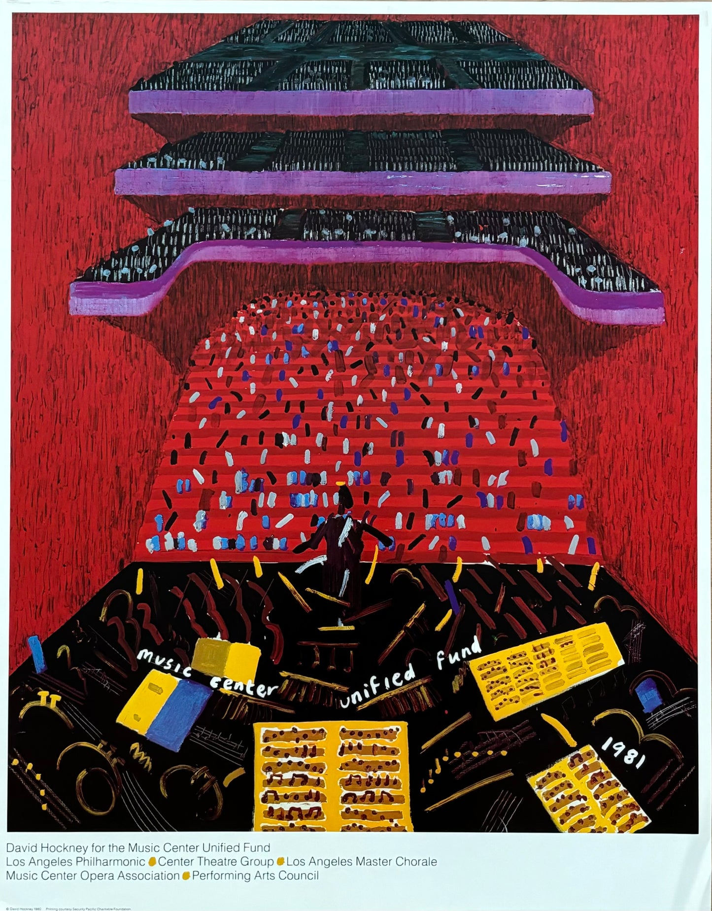 David Hockney original art poster used - 21.6"×27.5" (55×70cm)