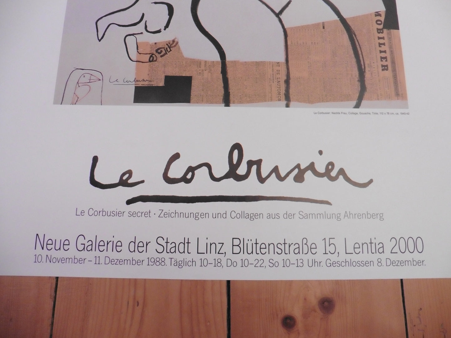 Le Corbusier original art exhibition poster - 23.2"×31.5" (59×80cm)