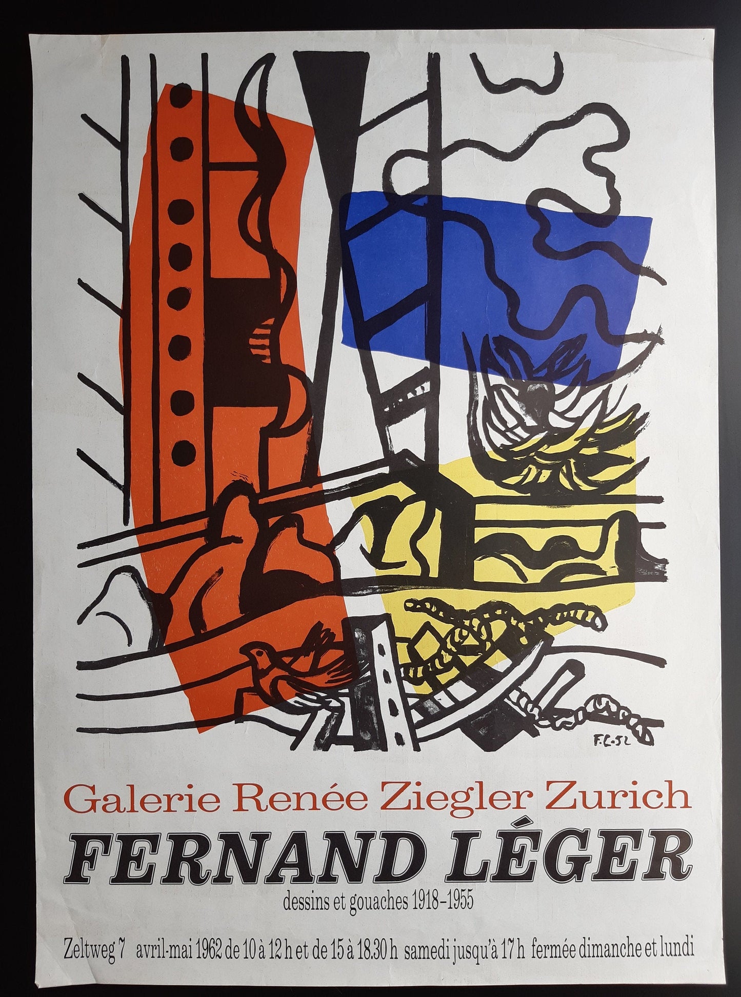 Fernand Léger original art poster - 18.8"×26.2" (47.8×66.5cm)