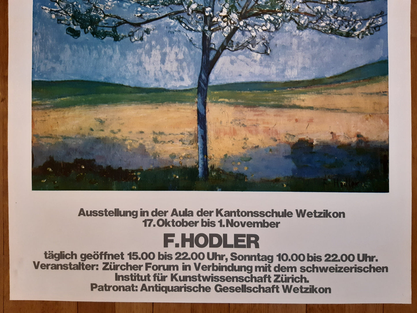 Ferdinand Hodler original art exhibition poster - 35.4"×50.4" (90×128cm)