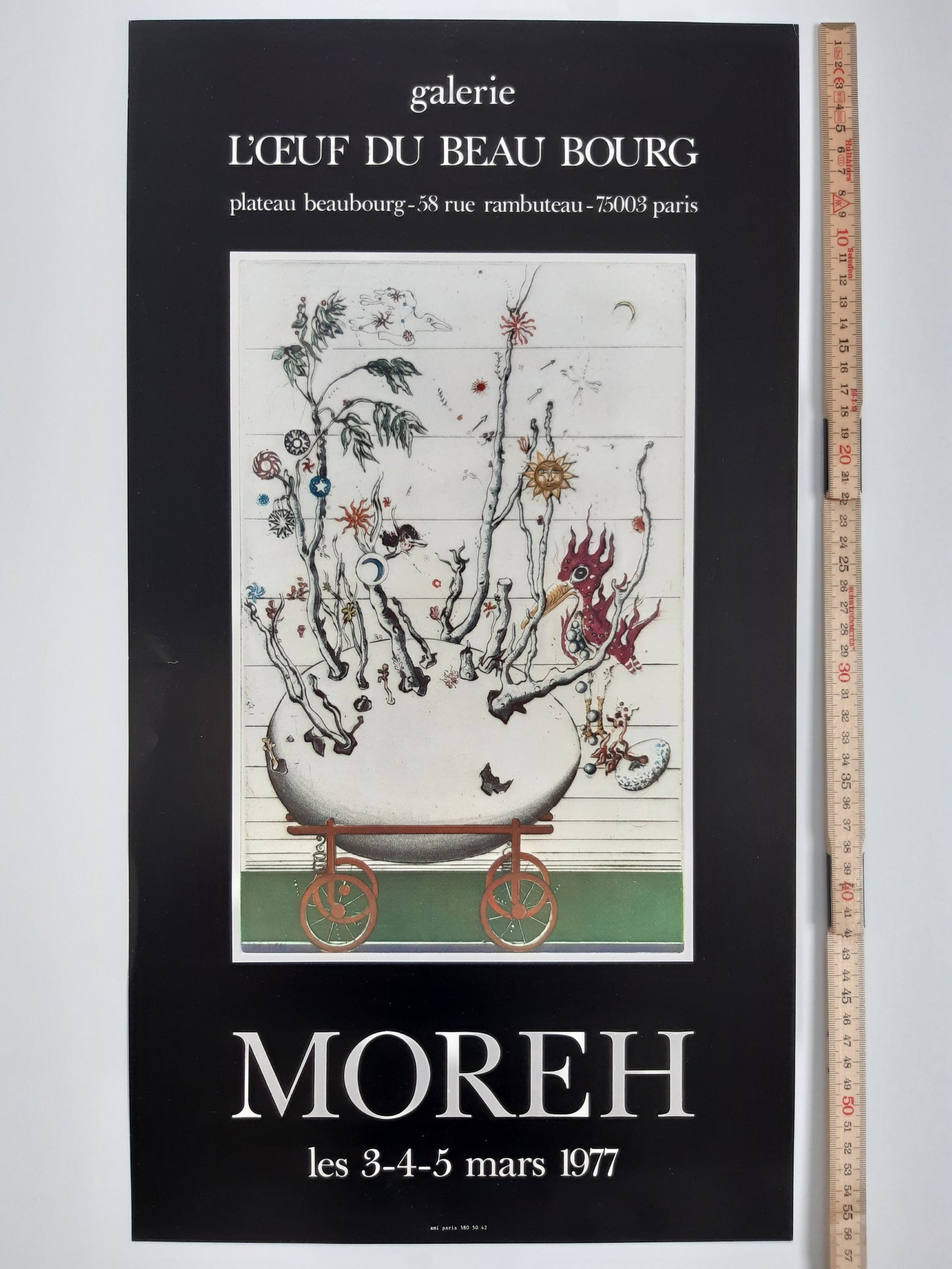 Mordecaï Moreh original art poster - 12.2"×22.0" (31×56cm)