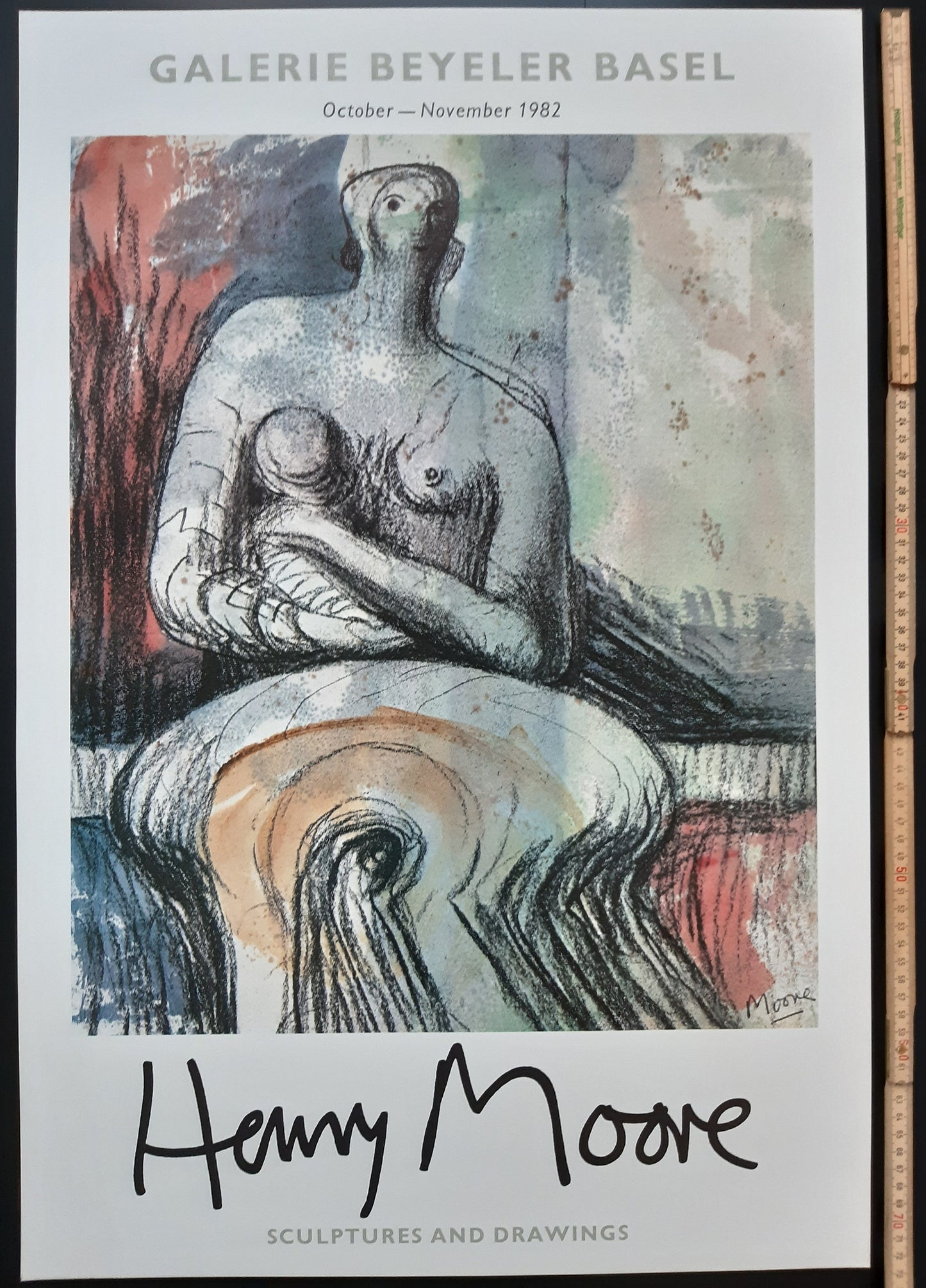Henry Moore original art poster - 19.3"×28.9" (49×73.5cm)