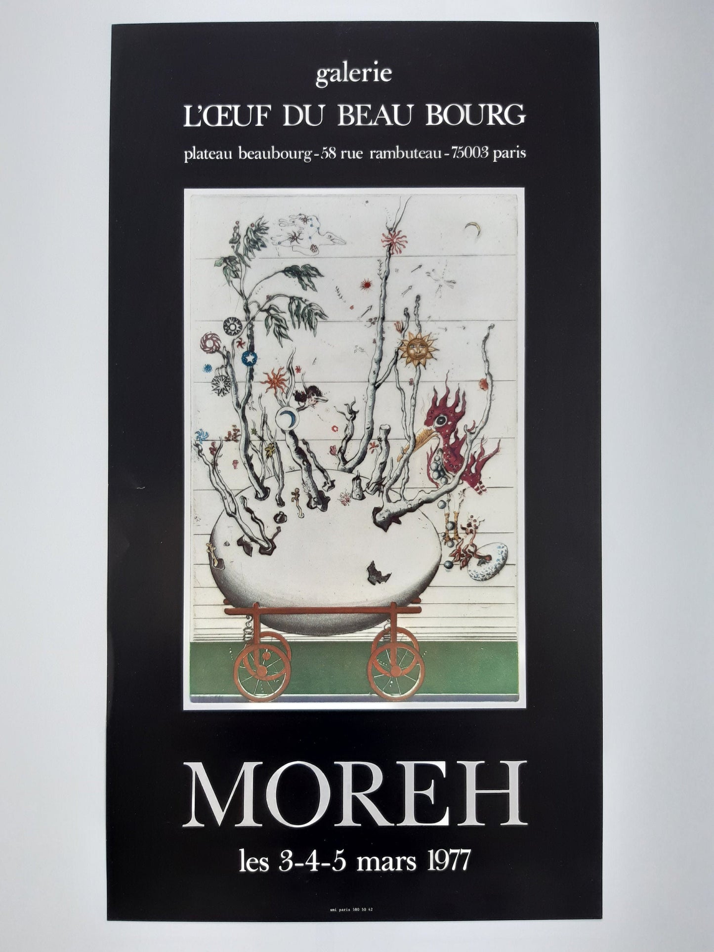Mordecaï Moreh original art poster - 12.2"×22.0" (31×56cm)