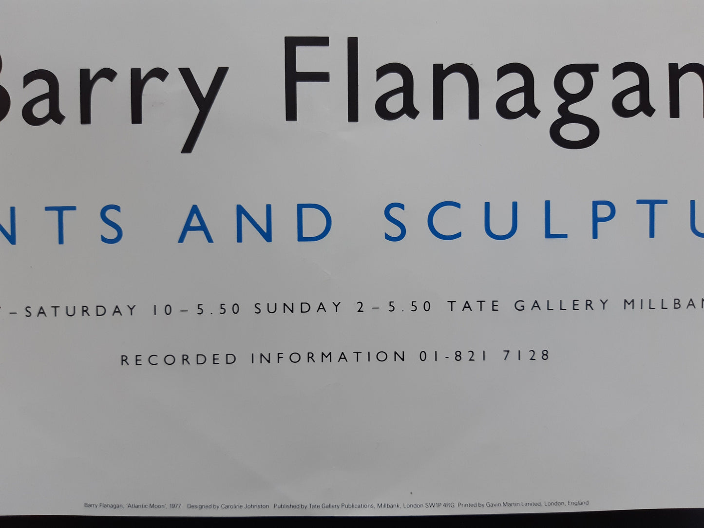 Barry Flanagan original art poster - 20.1"×29.9" (51×76cm)
