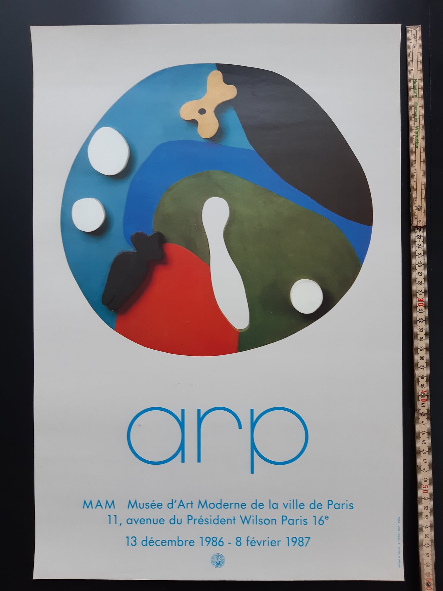 Hans Arp art exhibition poster - 15.7"×23.6" (40×60cm)