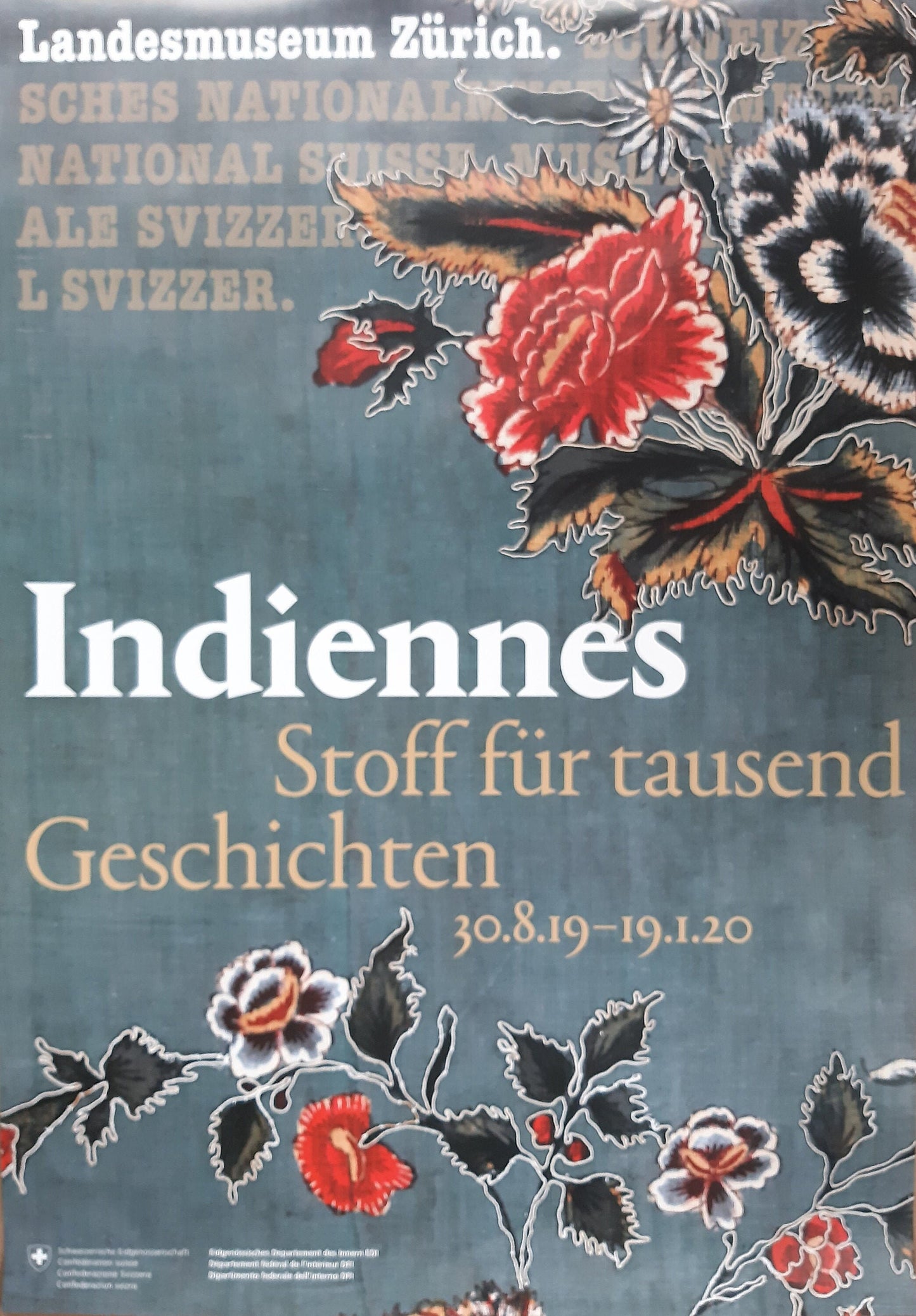 Indian Textiles original museum Poster - 35.6"×50.4" (90.5×128cm)