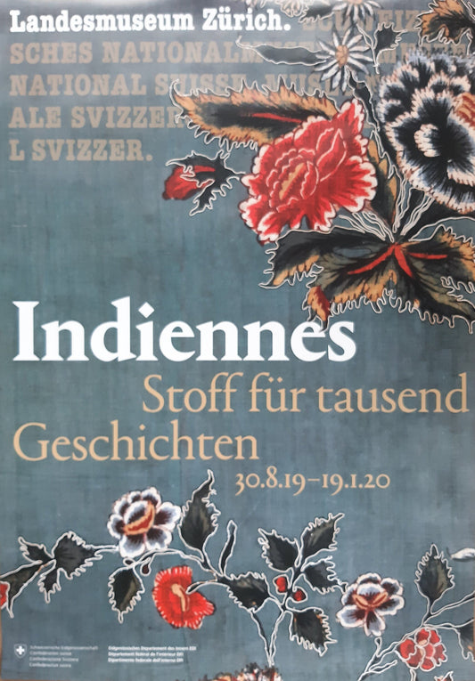 Indian Textiles original museum Poster - 35.6"×50.4" (90.5×128cm)