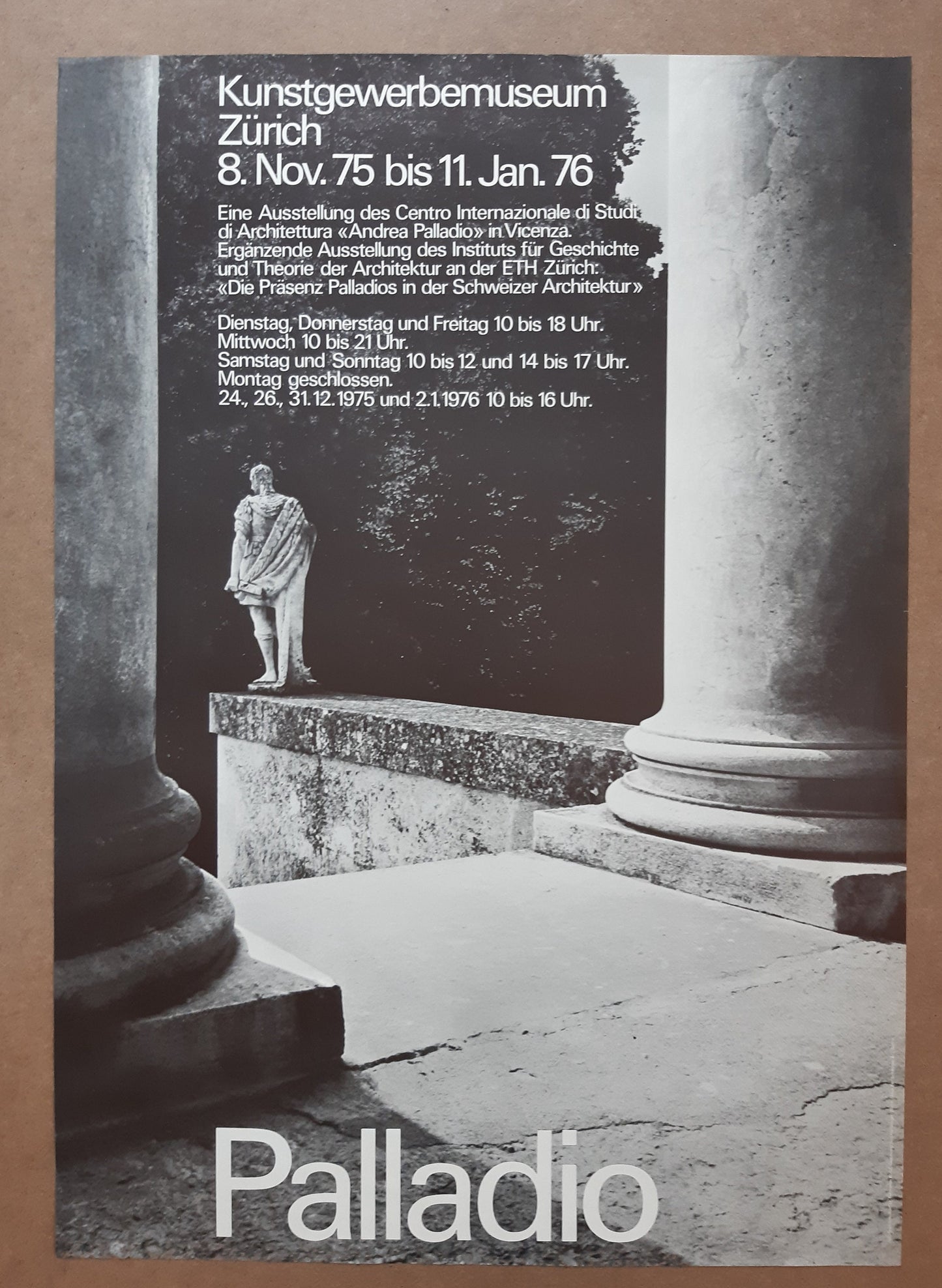 Palladio Swiss museum exhibition poster - 36.2"×50.4" (92×128cm)