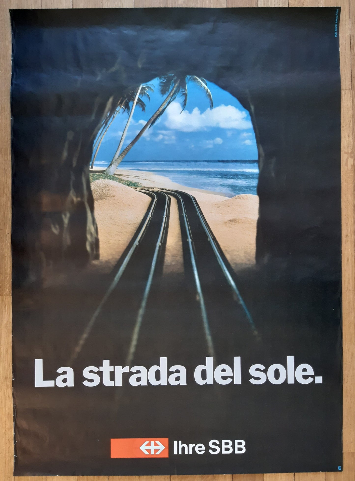 Swiss original railway travel poster - 35.6"×50.4" (90.5×128cm)