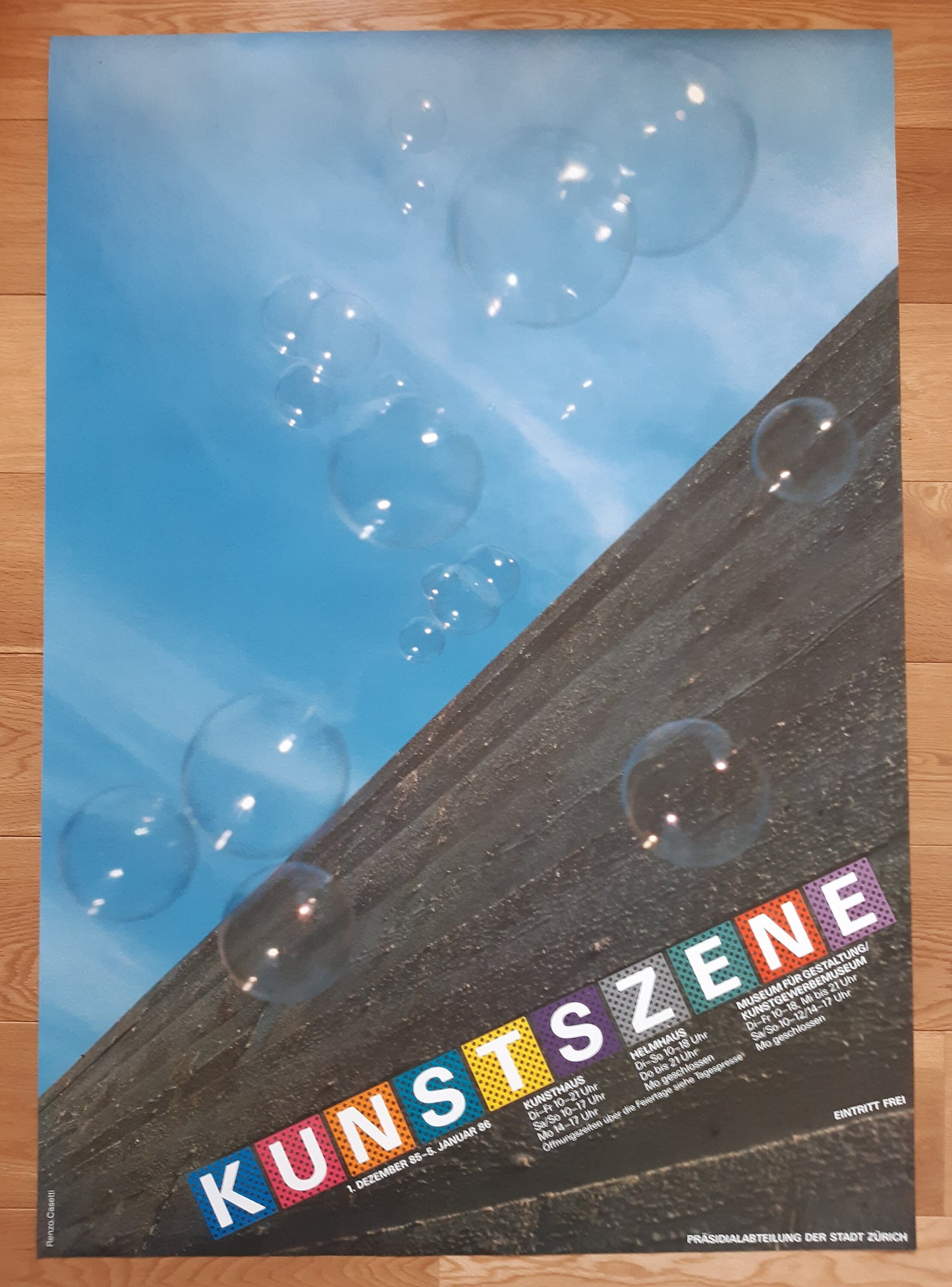 Kunstszene Zürich original art poster - 35.4"×50.4" (90×128cm)