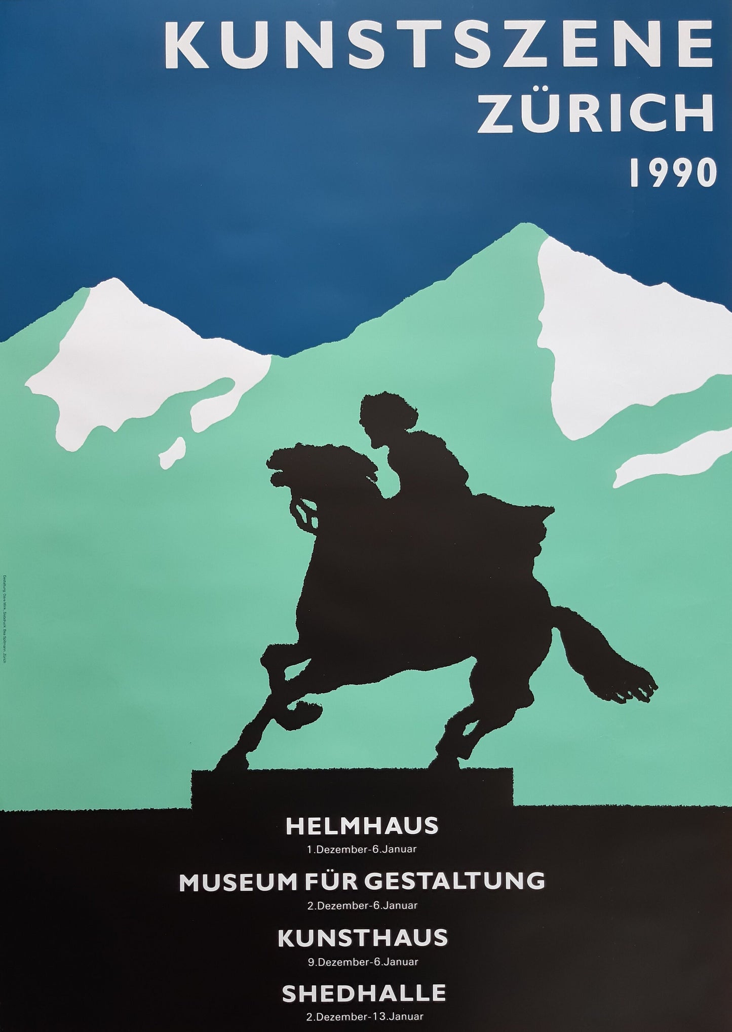 Kunstszene Zürich original art poster - 35.4"×50.4" (90×128cm)