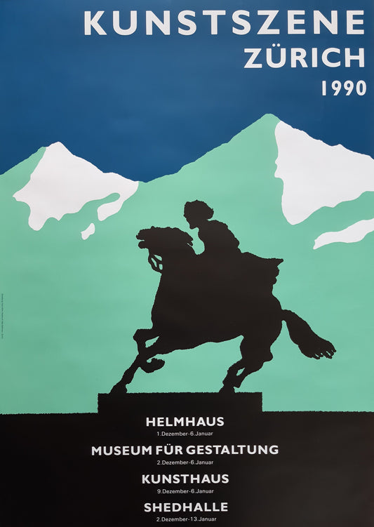 Kunstszene Zürich original art poster - 35.4"×50.4" (90×128cm)