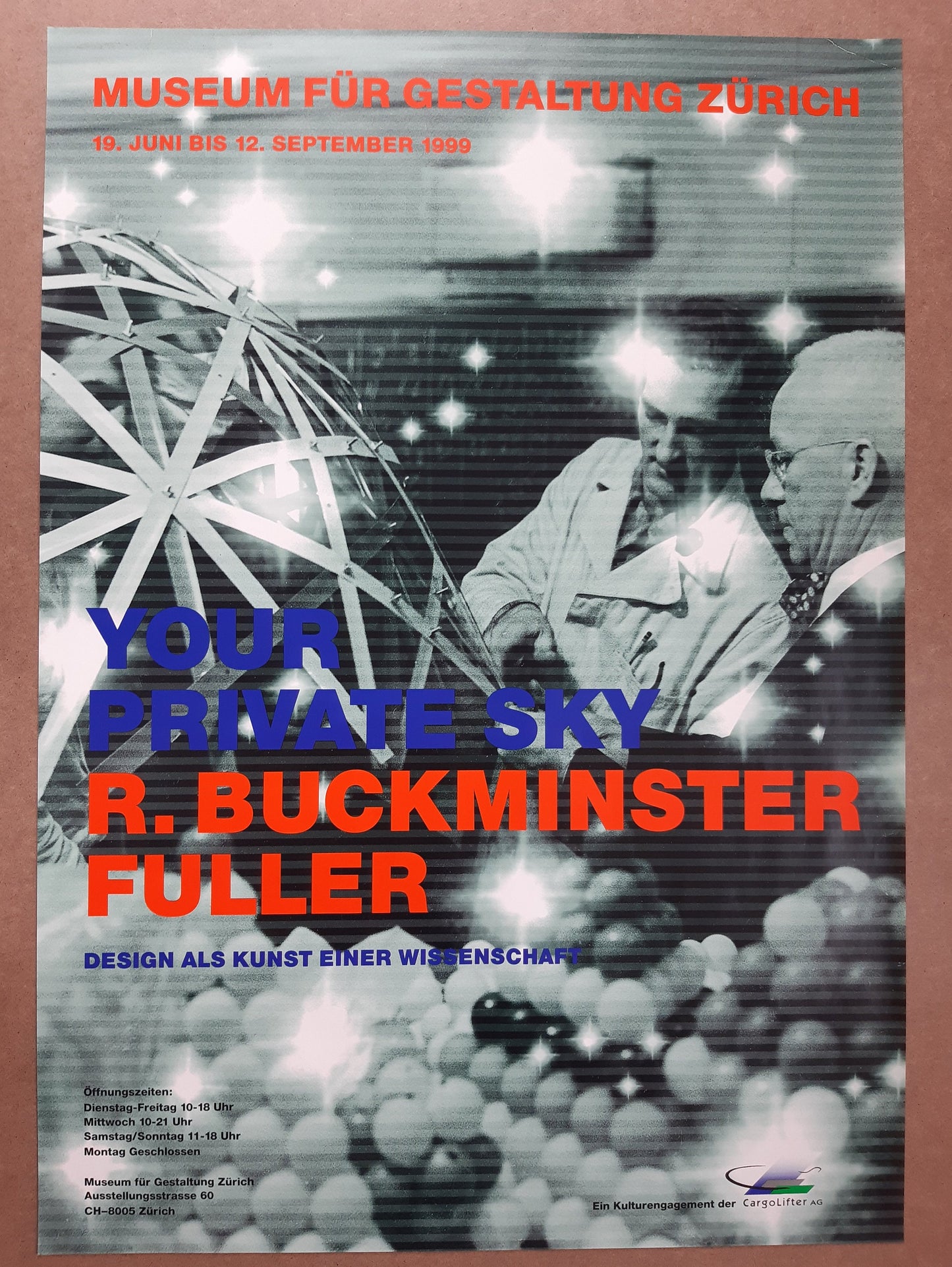Buckminster Fuller exhibition poster - 35.4"×50.4" (90×128cm)