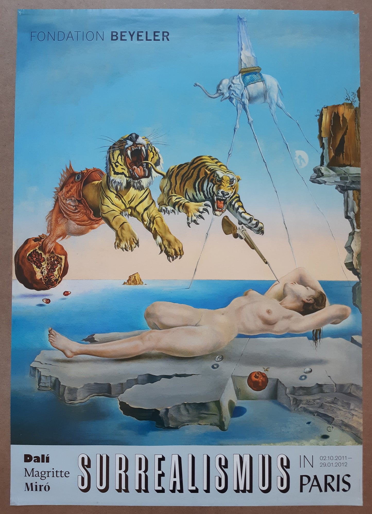 Dalí original art poster - 35.2"×50.4" (89.5×128cm)