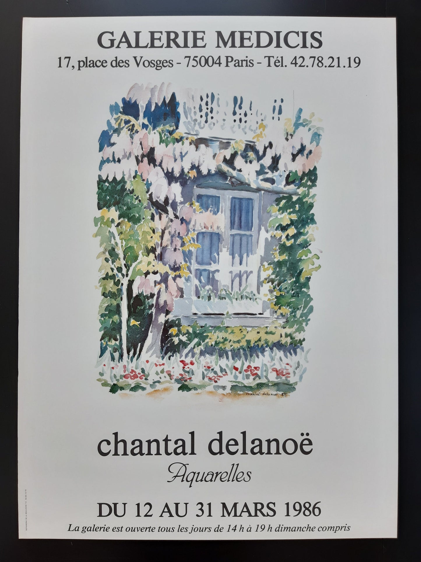 Chantal Delanoë original art poster - 19.7"×27.2" (50×69cm)