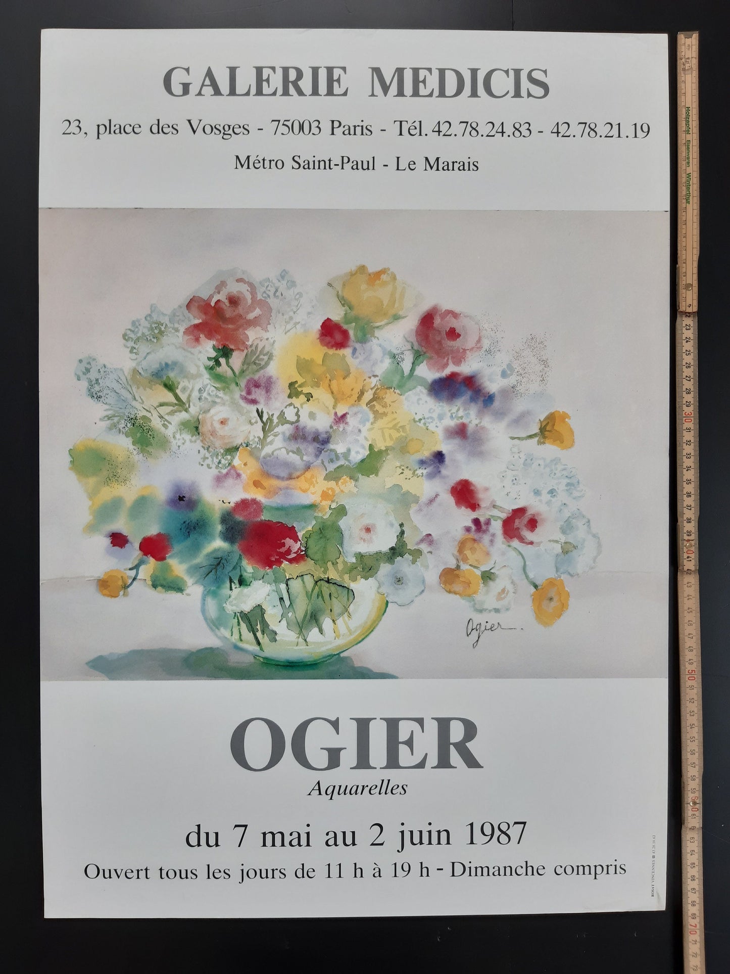 Marie-Louise Ogier original art poster - 19.1"×27.2" (48.5×69cm)