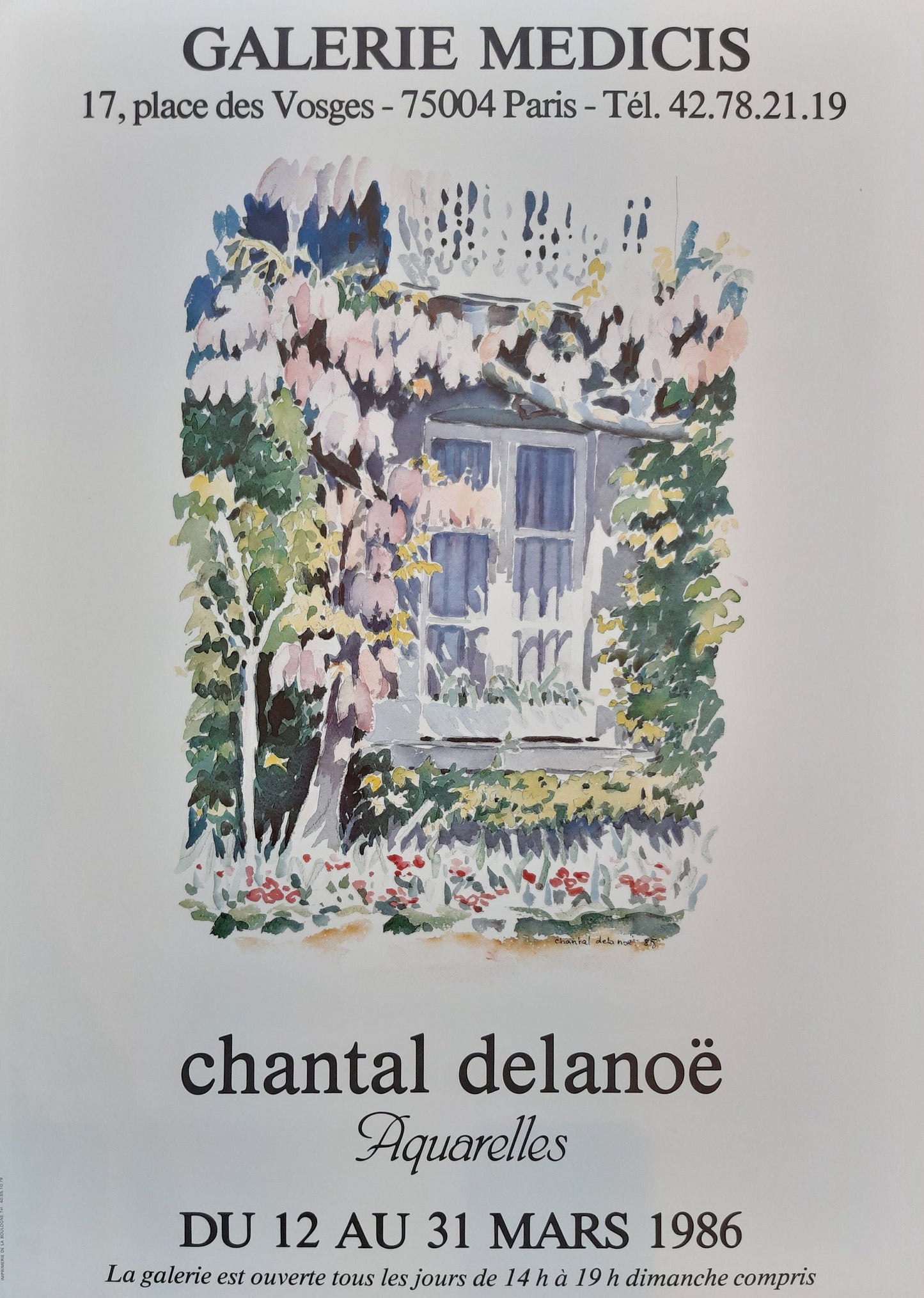 Chantal Delanoë original art poster - 19.7"×27.2" (50×69cm)