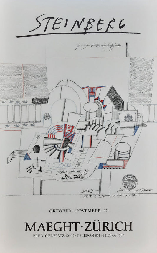 Saul Steinberg original art poster - 16.7"×26.8" (42.5×68cm)