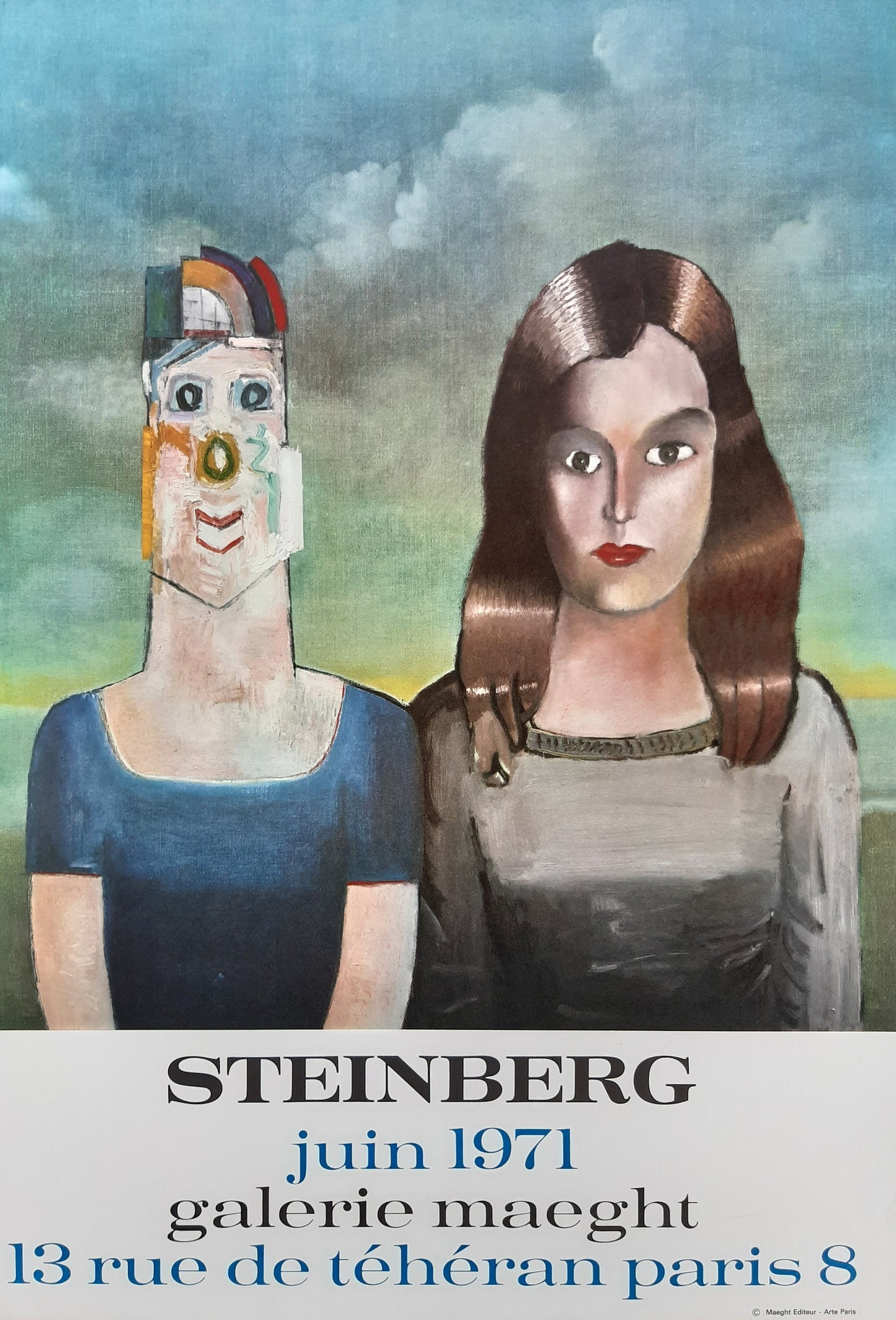 Saul Steinberg original art poster - 19.7"×28.7" (50×73cm)
