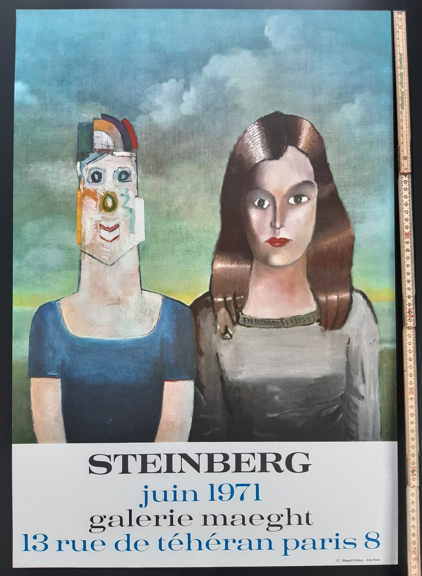 Saul Steinberg original art poster - 19.7"×28.7" (50×73cm)