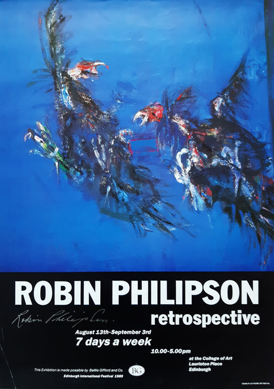Robin Philipson signed original exhibition poster - 16.5"×23.4" (42×59.5cm)