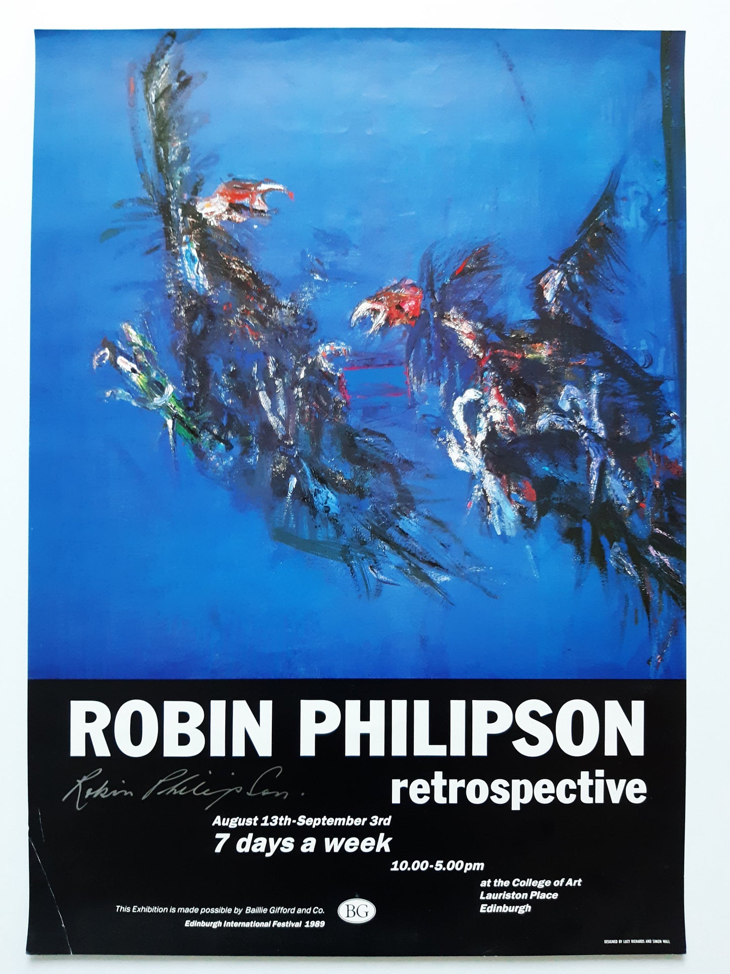 Robin Philipson signed original exhibition poster - 16.5"×23.4" (42×59.5cm)