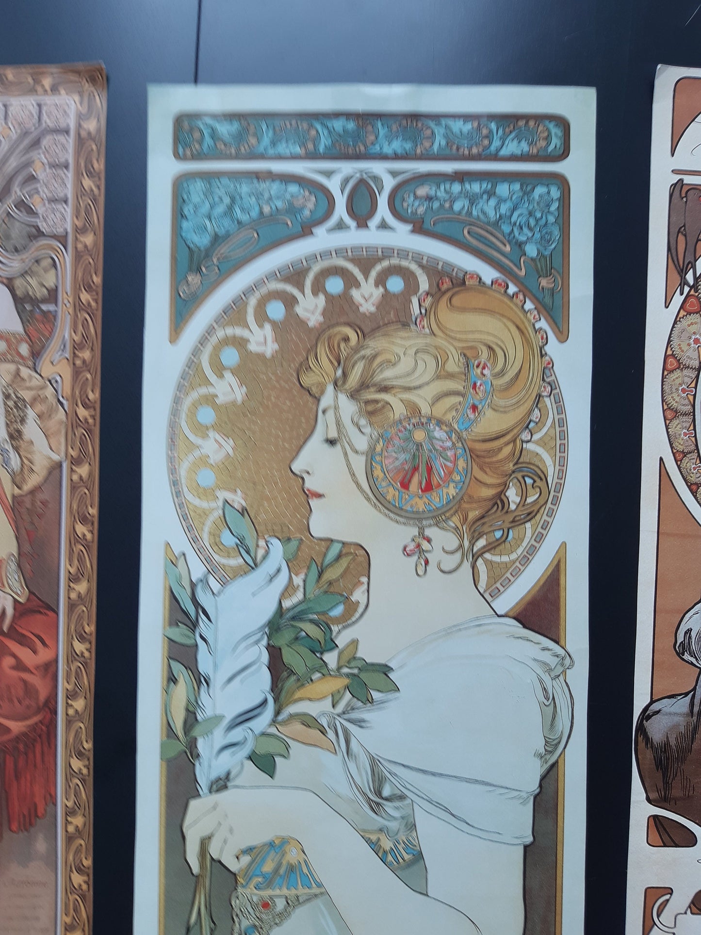 Alphonse Mucha art print lot of 4 - 7.3"×18.1" (18.5×46cm)