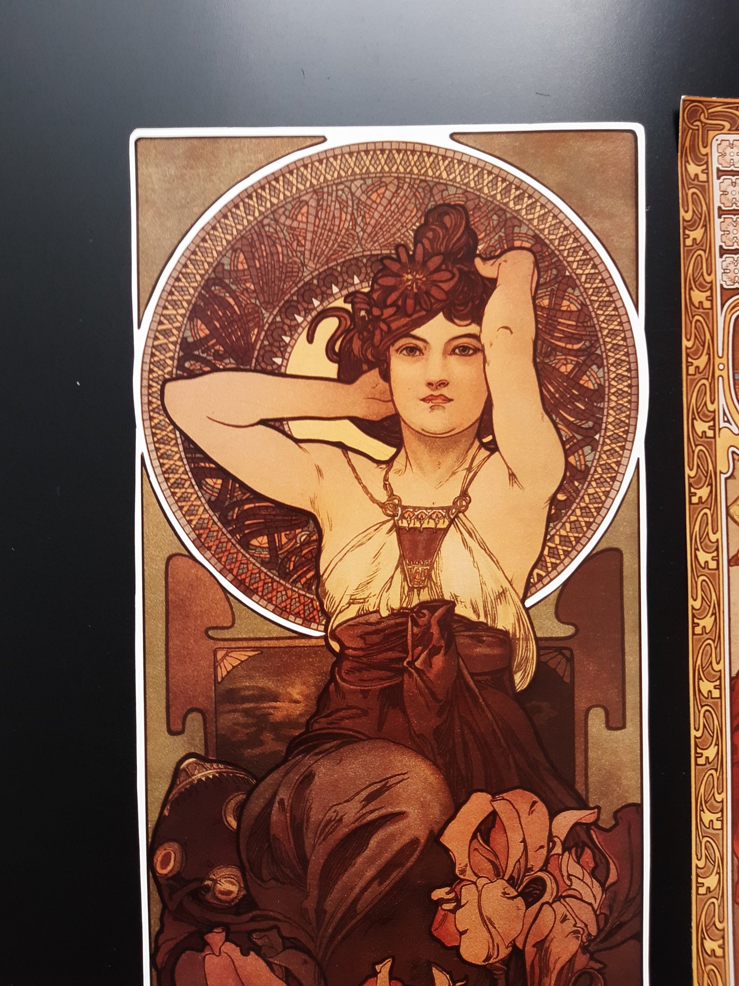 Alphonse Mucha art print lot of 4 - 7.3"×18.1" (18.5×46cm)