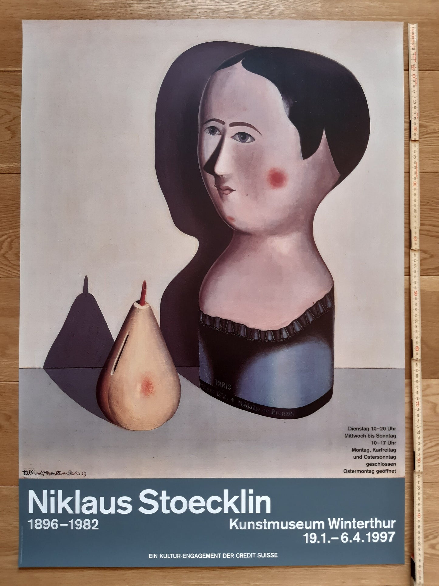 Niklaus Stöcklin original art exhibition poster - 27.8"×39.4" (70.5×100cm)