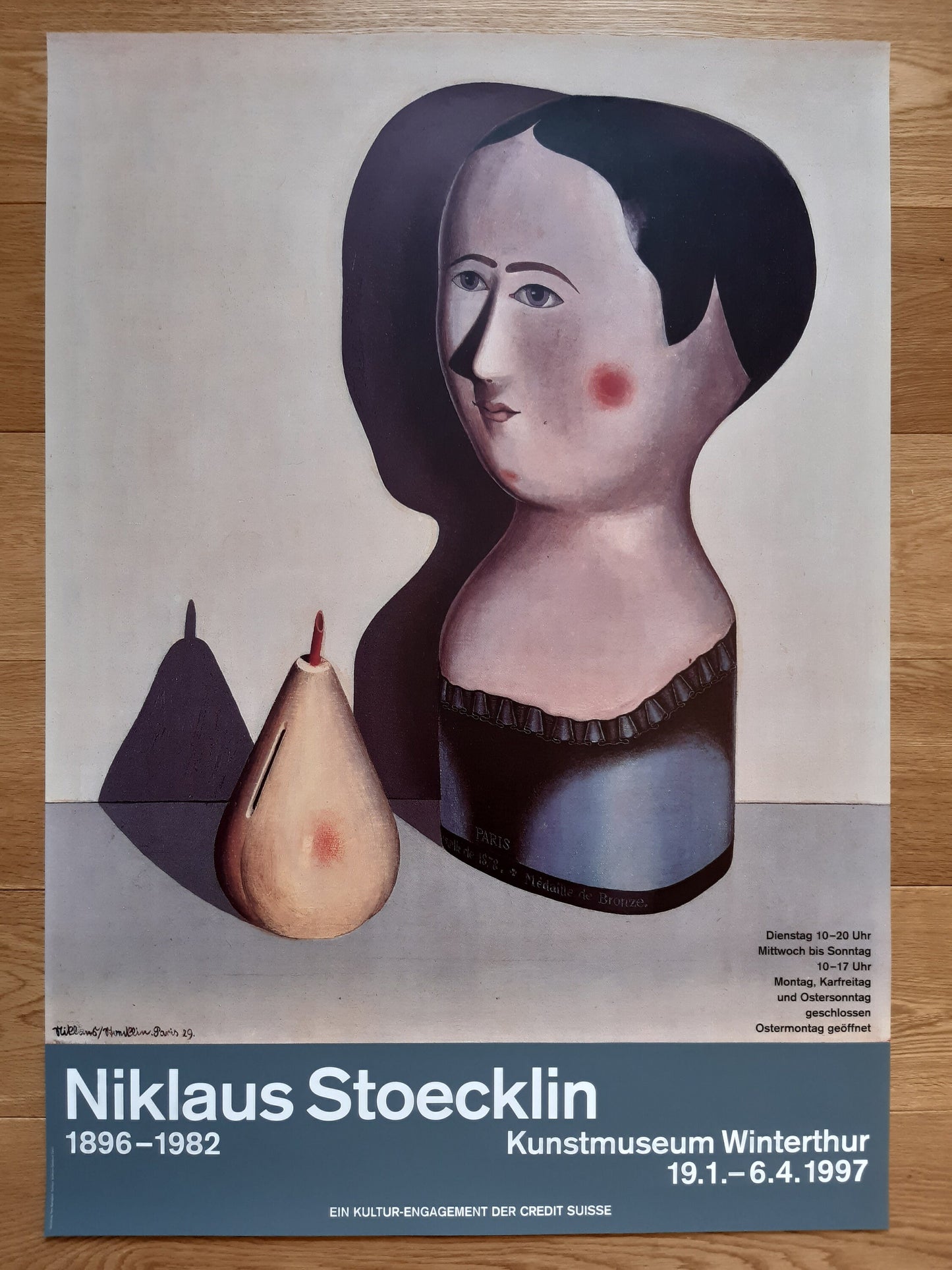 Niklaus Stöcklin original art exhibition poster - 27.8"×39.4" (70.5×100cm)