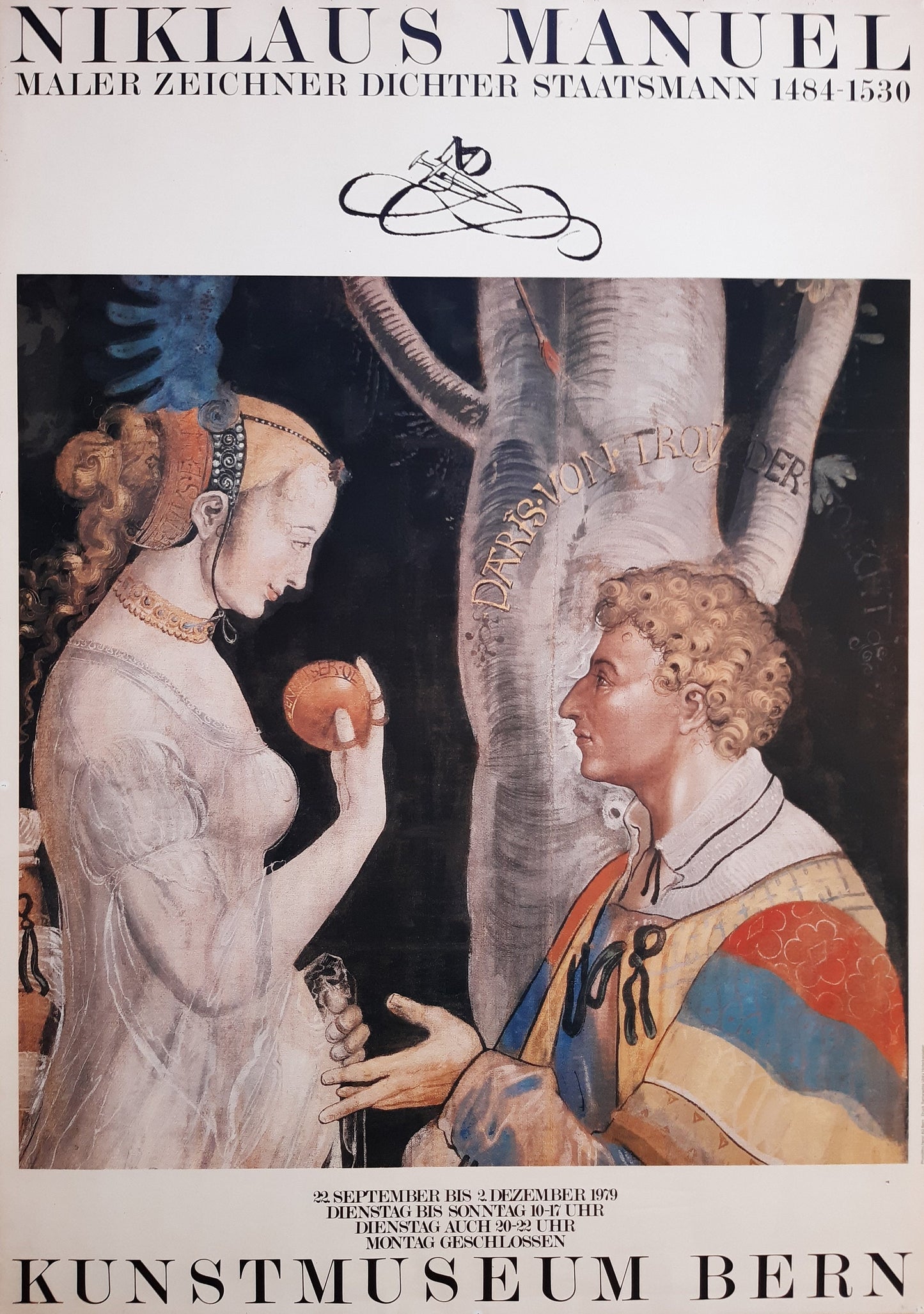 Niklaus Manuel original vintige art exhibition poster - 35.2"×50.4" (89.5×128cm)