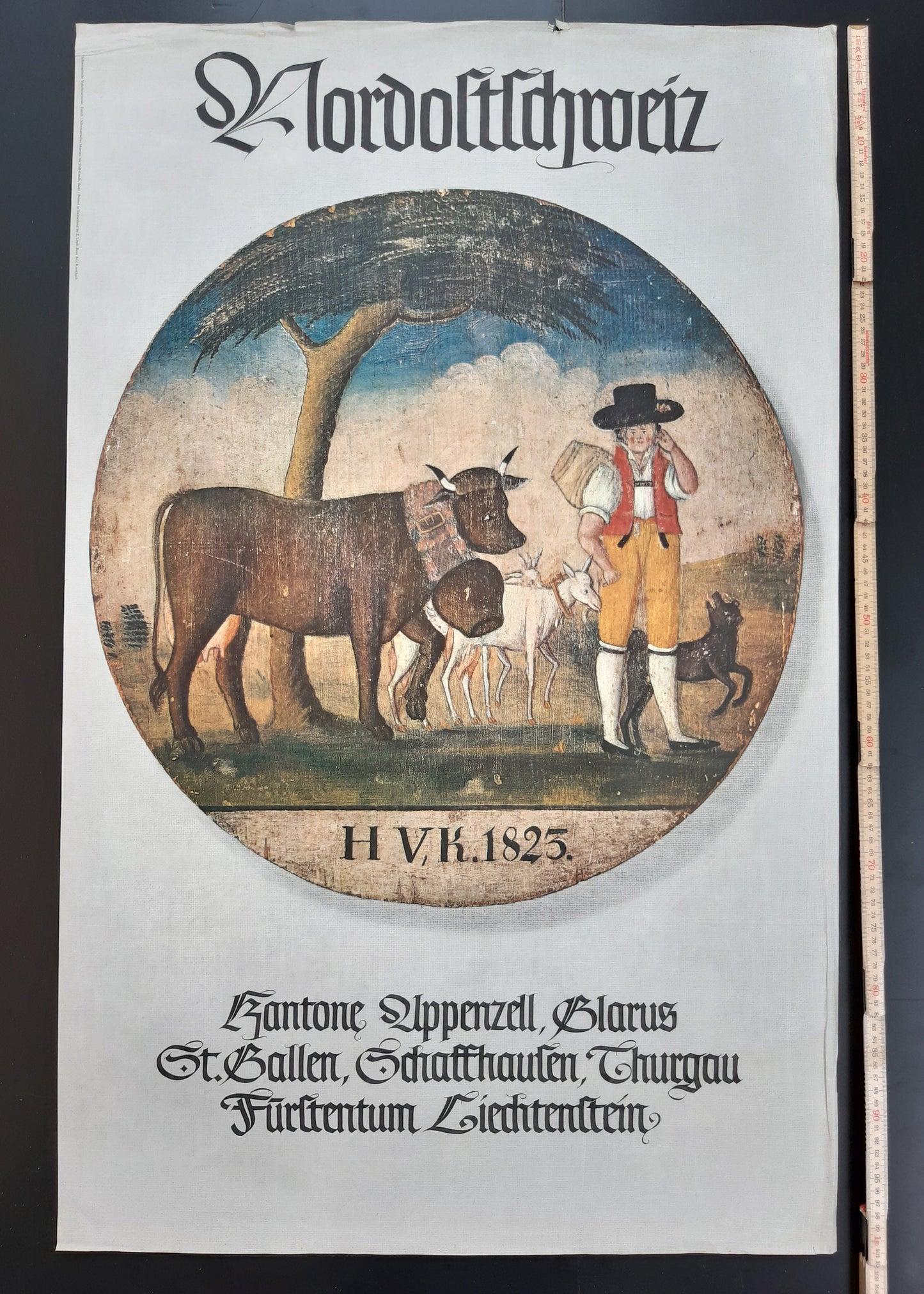 Swiss vintage travel poster rural art - 25.2"×40.2" (64×102cm)