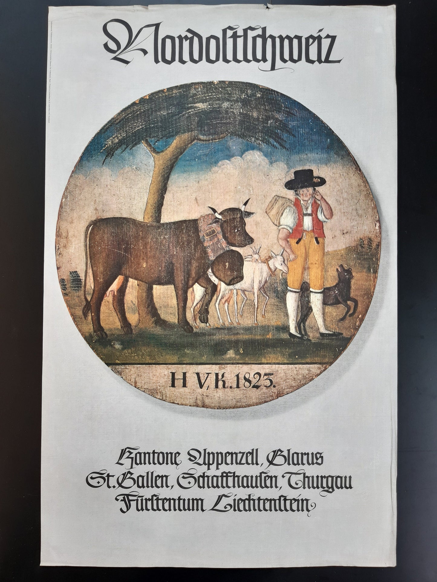 Swiss vintage travel poster rural art - 25.2"×40.2" (64×102cm)