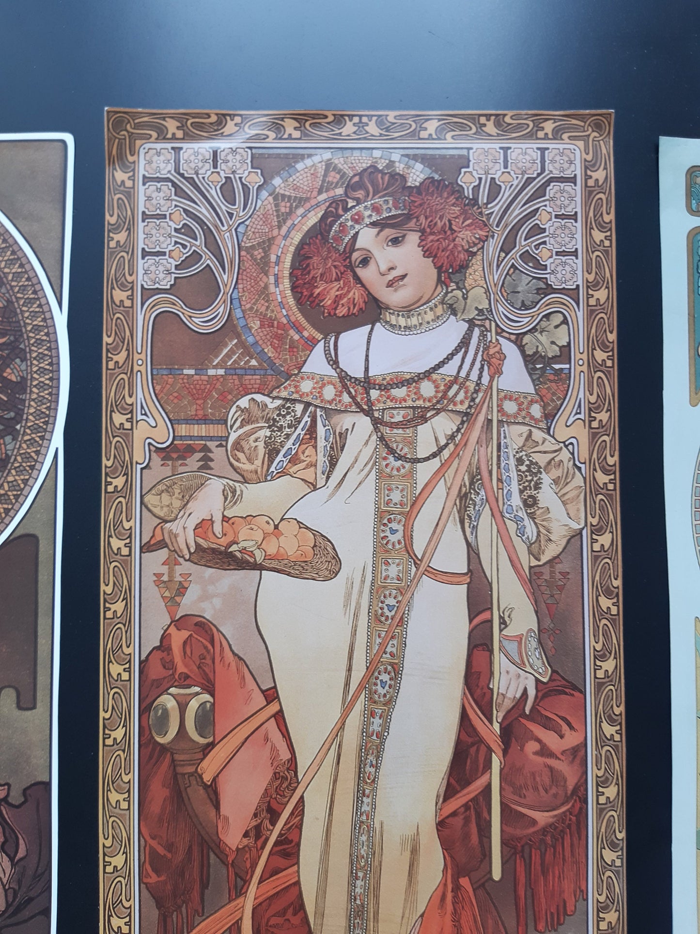 Alphonse Mucha art print lot of 4 - 7.3"×18.1" (18.5×46cm)