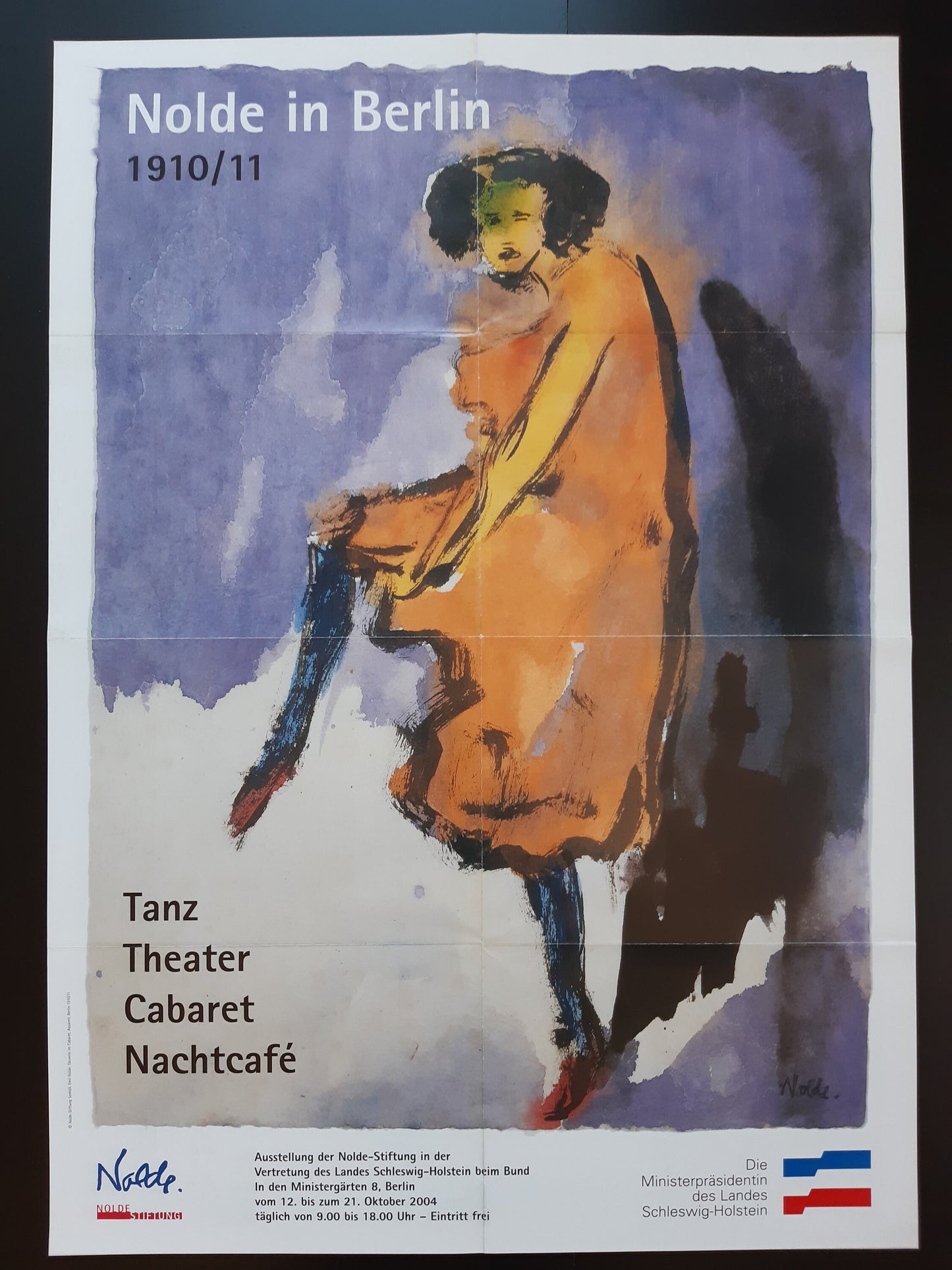 Emil Nolde original art exhibition poster dance folded - 23.4"×33.1" (59.5×84cm)