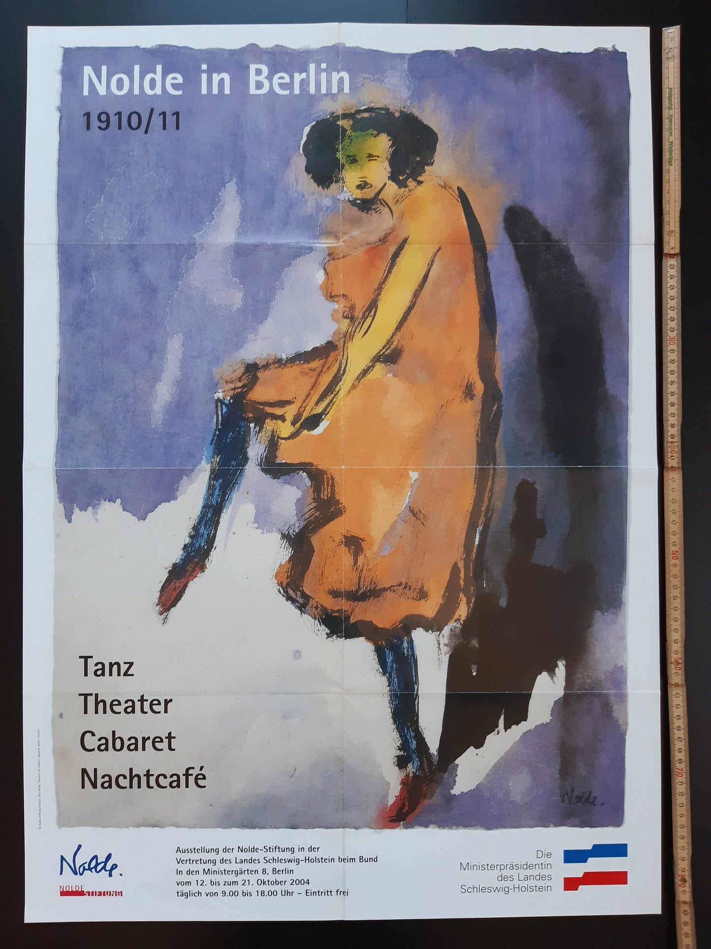 Emil Nolde original art exhibition poster dance folded - 23.4"×33.1" (59.5×84cm)