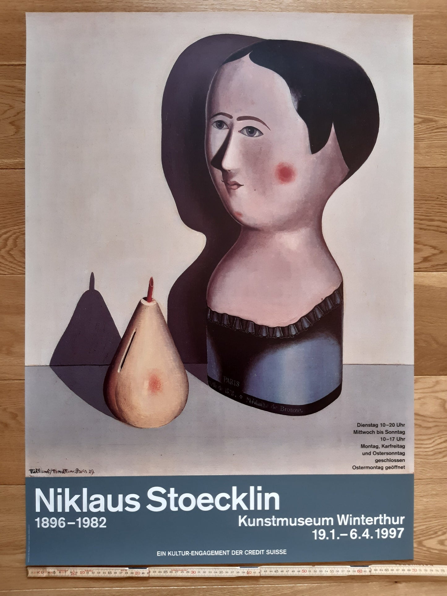 Niklaus Stöcklin original art exhibition poster - 27.8"×39.4" (70.5×100cm)