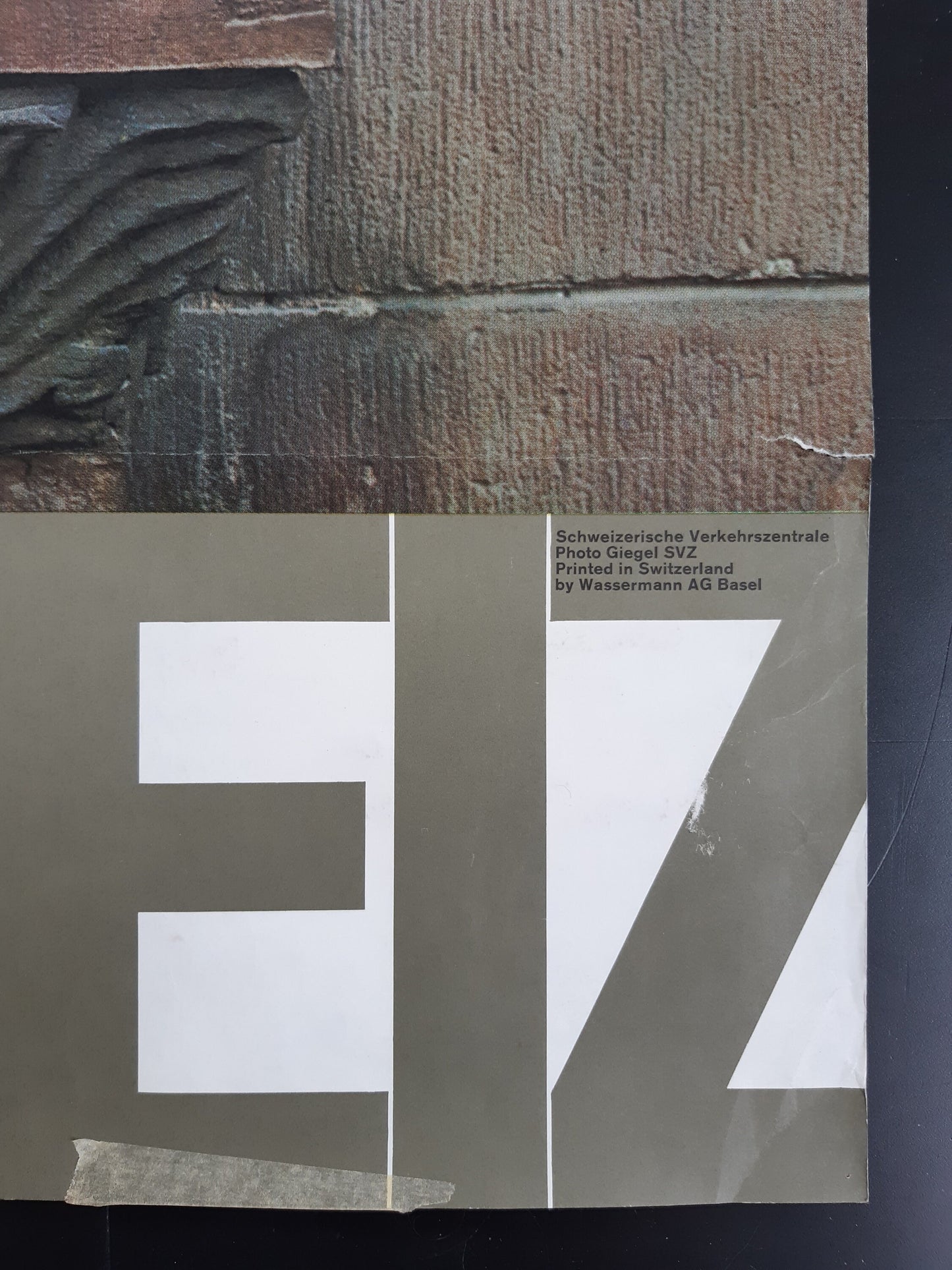 Swiss vintage museum exhibition poster medieval sculpture - 25.2"×40.2" (64×102cm)