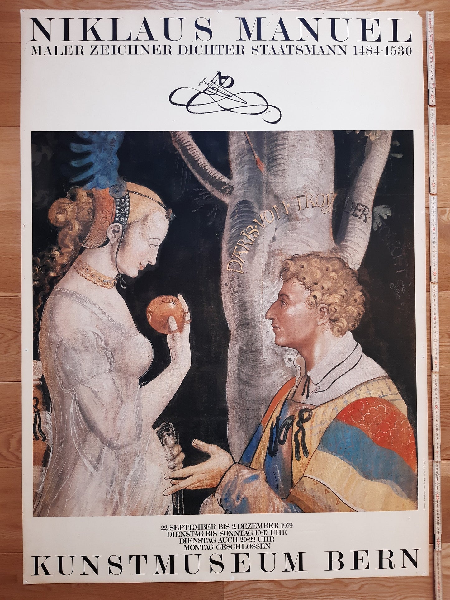 Niklaus Manuel original vintige art exhibition poster - 35.2"×50.4" (89.5×128cm)