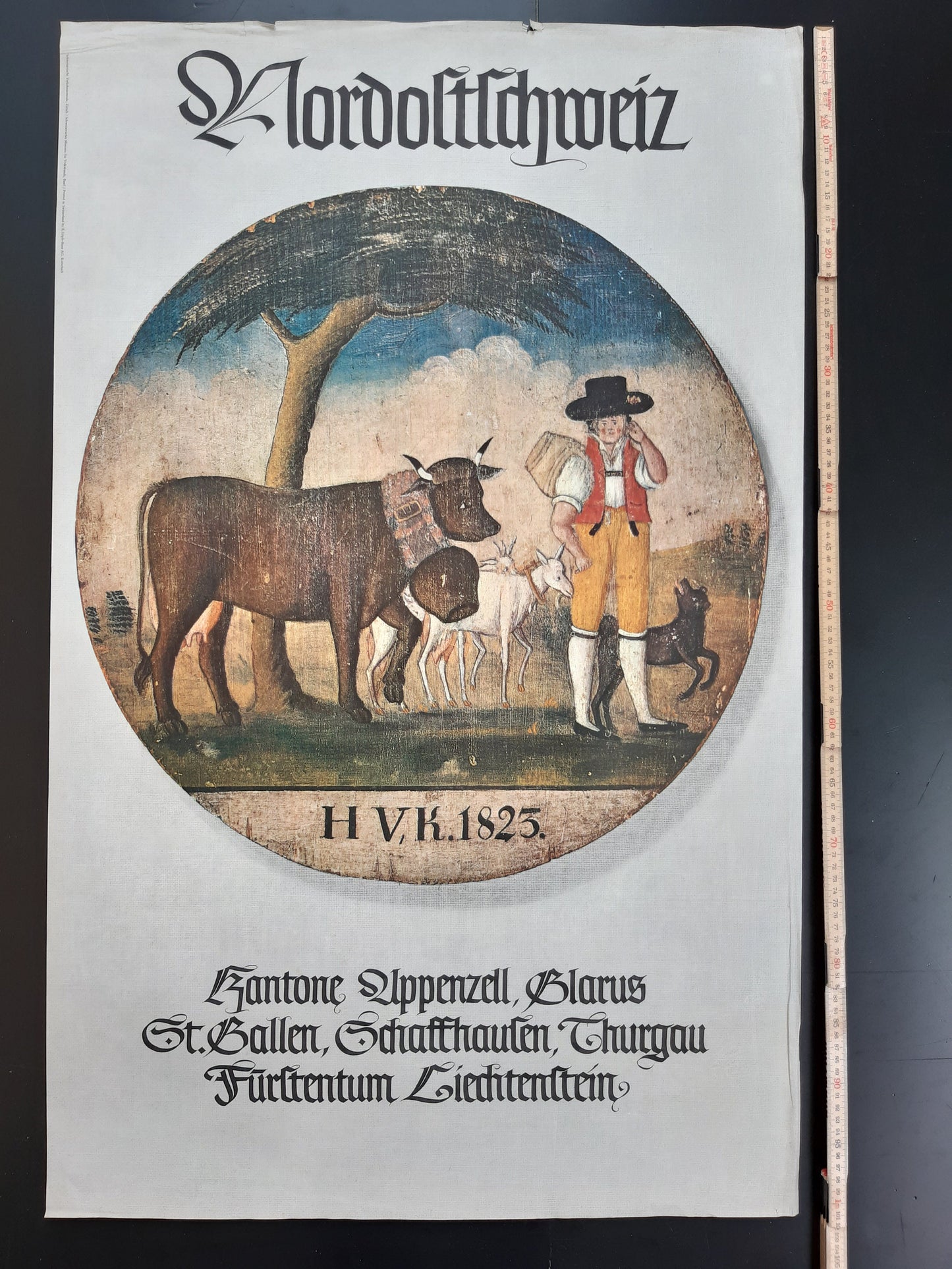 Swiss vintage travel poster rural art - 25.2"×40.2" (64×102cm)