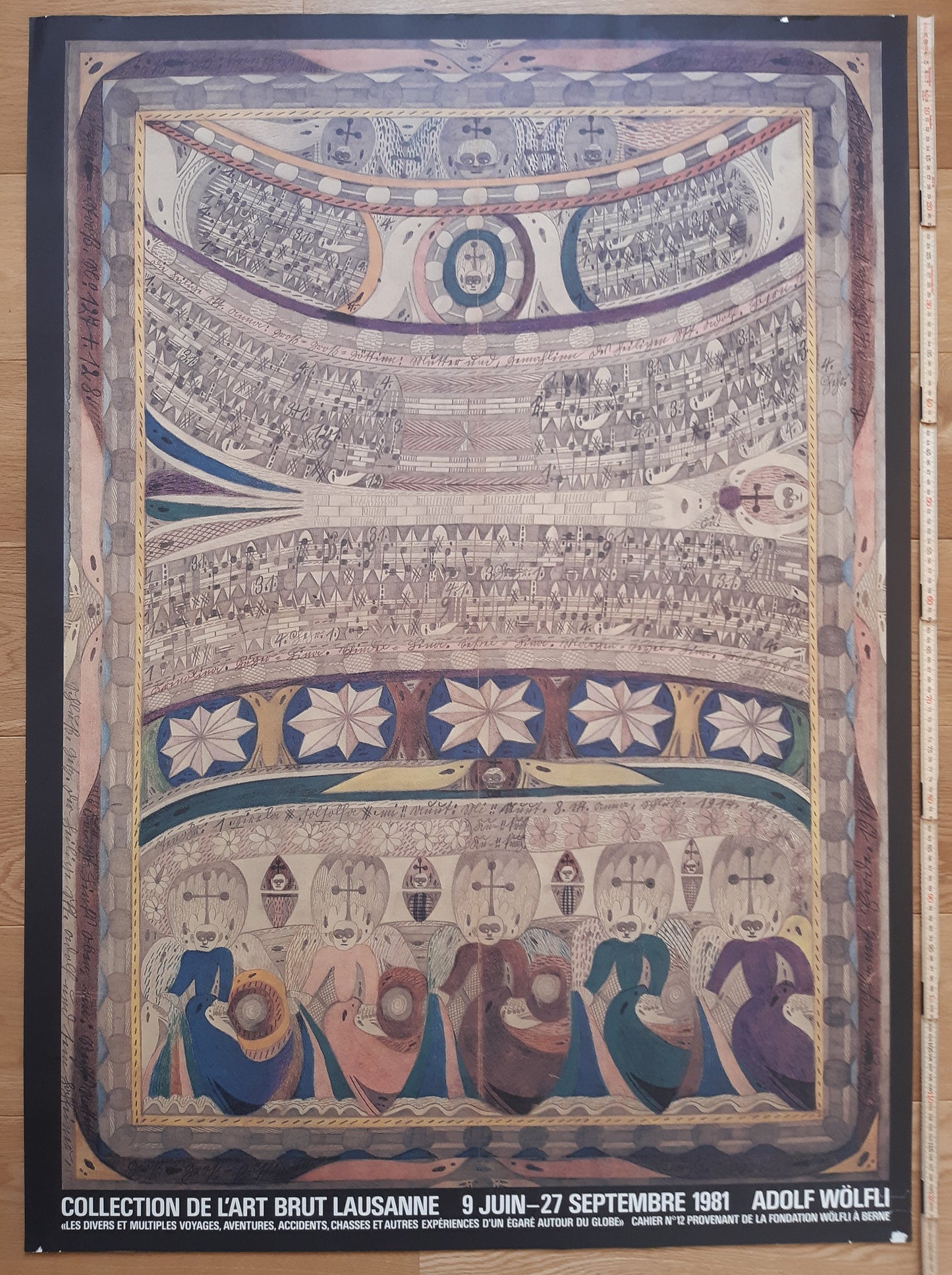 Adolf Wölfli original art exhibition poster - 35.2"×49.2" (89.5×125cm)