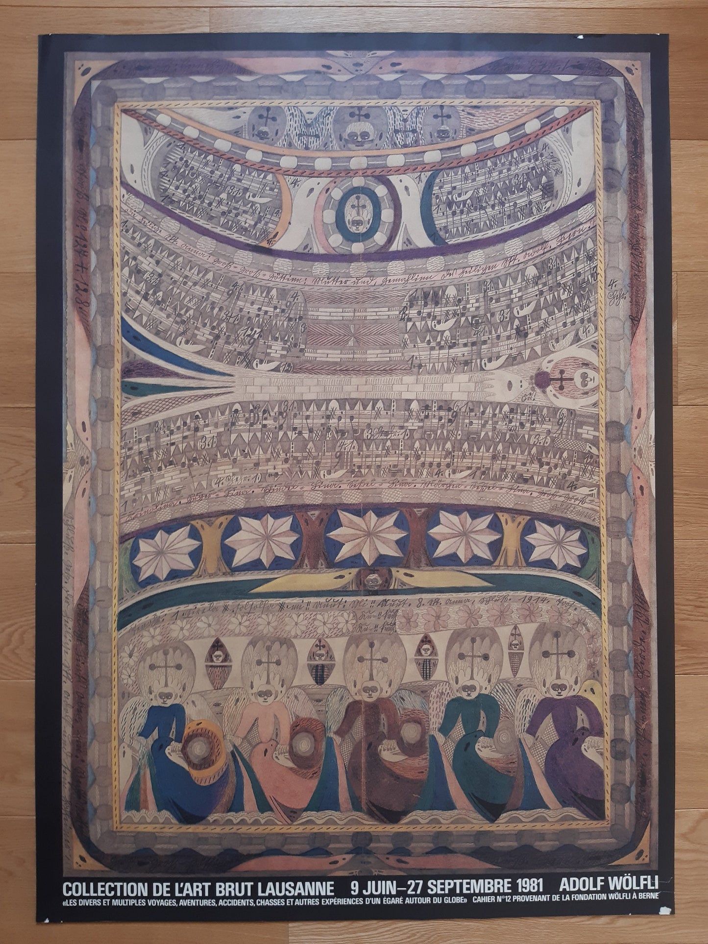 Adolf Wölfli original art exhibition poster - 35.2"×49.2" (89.5×125cm)