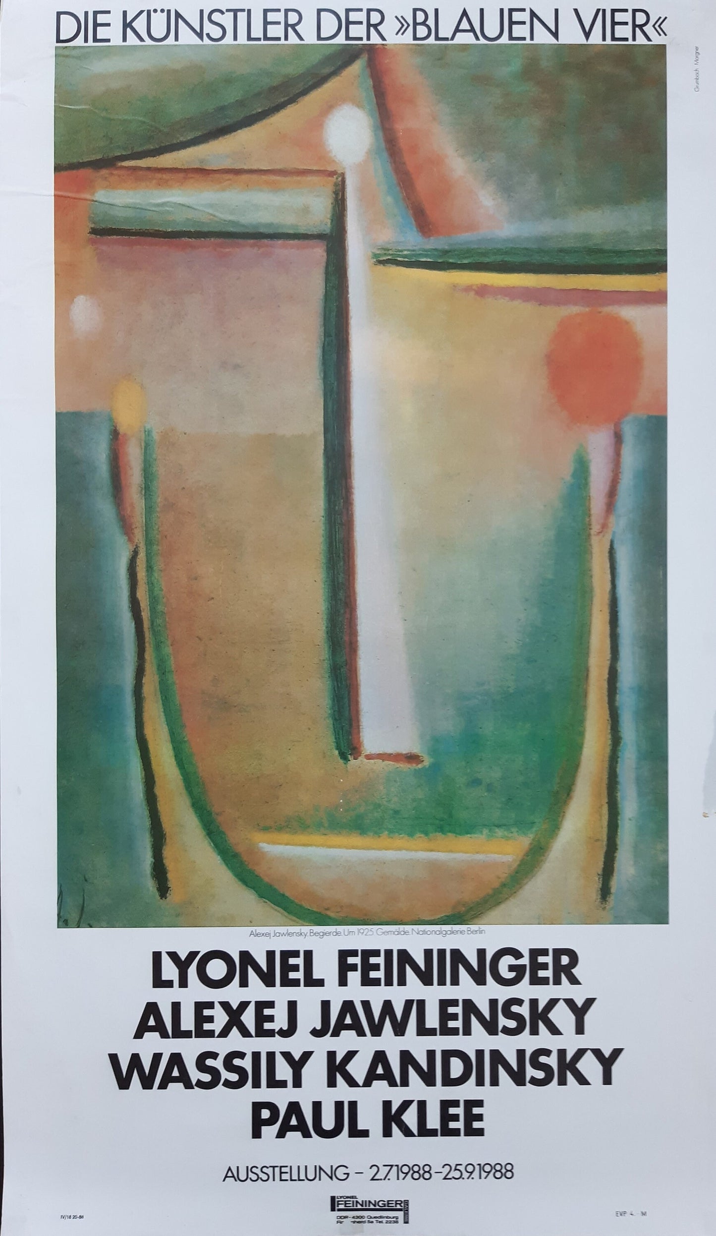 Alexej Jawlensky art exhibition poster - 18.1"×31.1" (46×79cm)