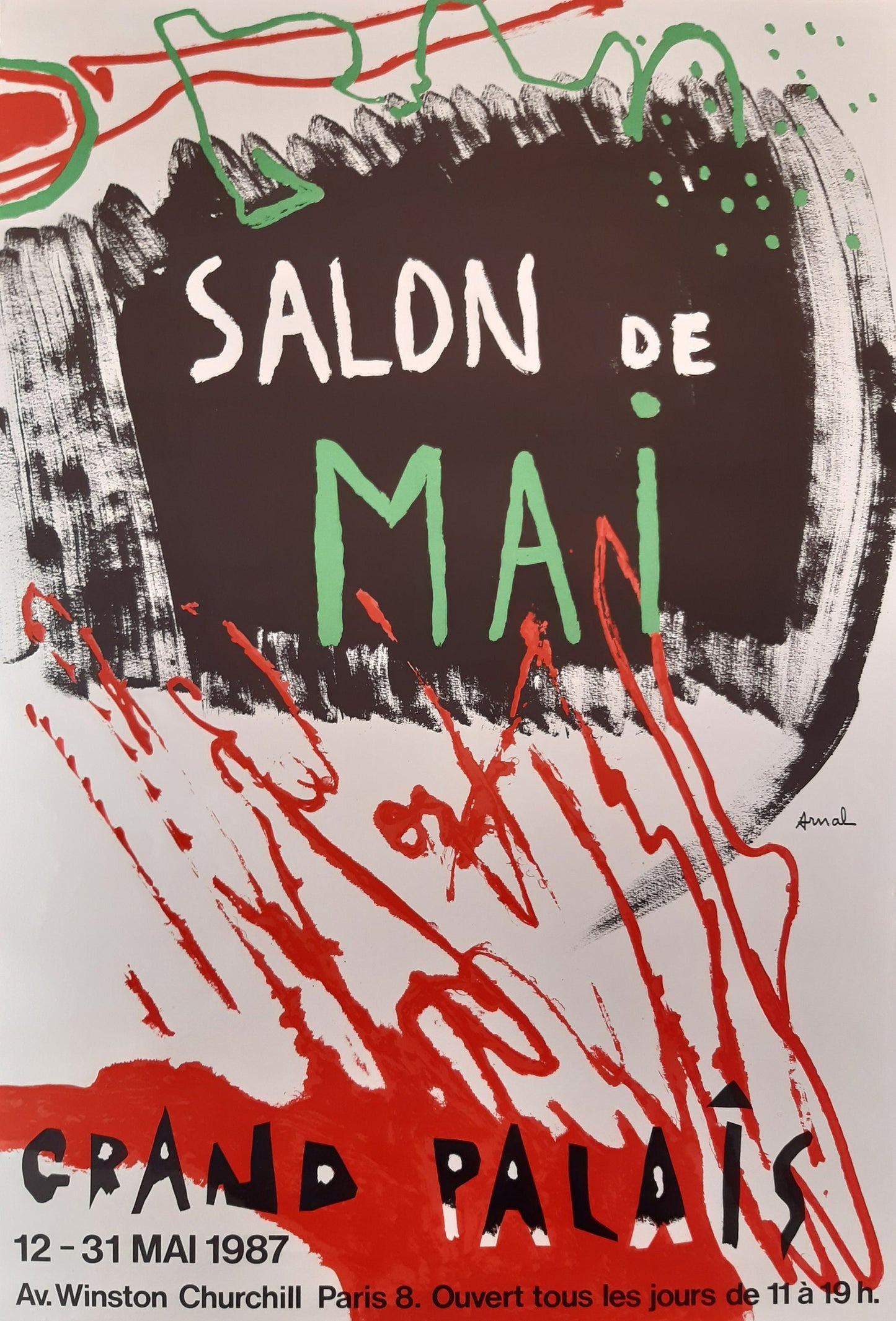 François Arnal original art exhibition poster - 18.9"×27.6" (48×70cm)