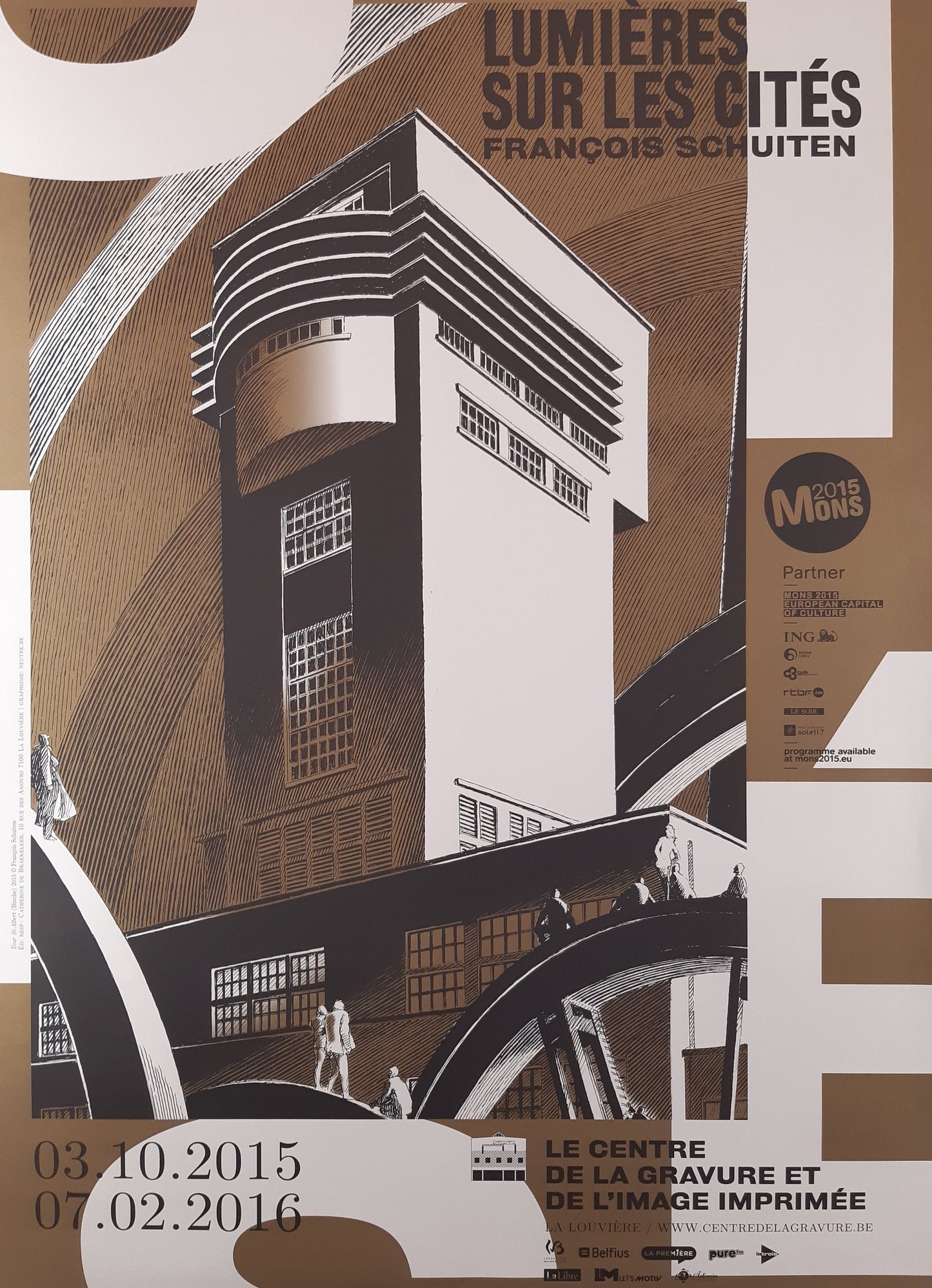 Schuiten original art exhibition poster - 27.2"×37.2" (69×94.5cm)