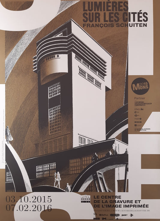 Schuiten original art exhibition poster - 27.2"×37.2" (69×94.5cm)