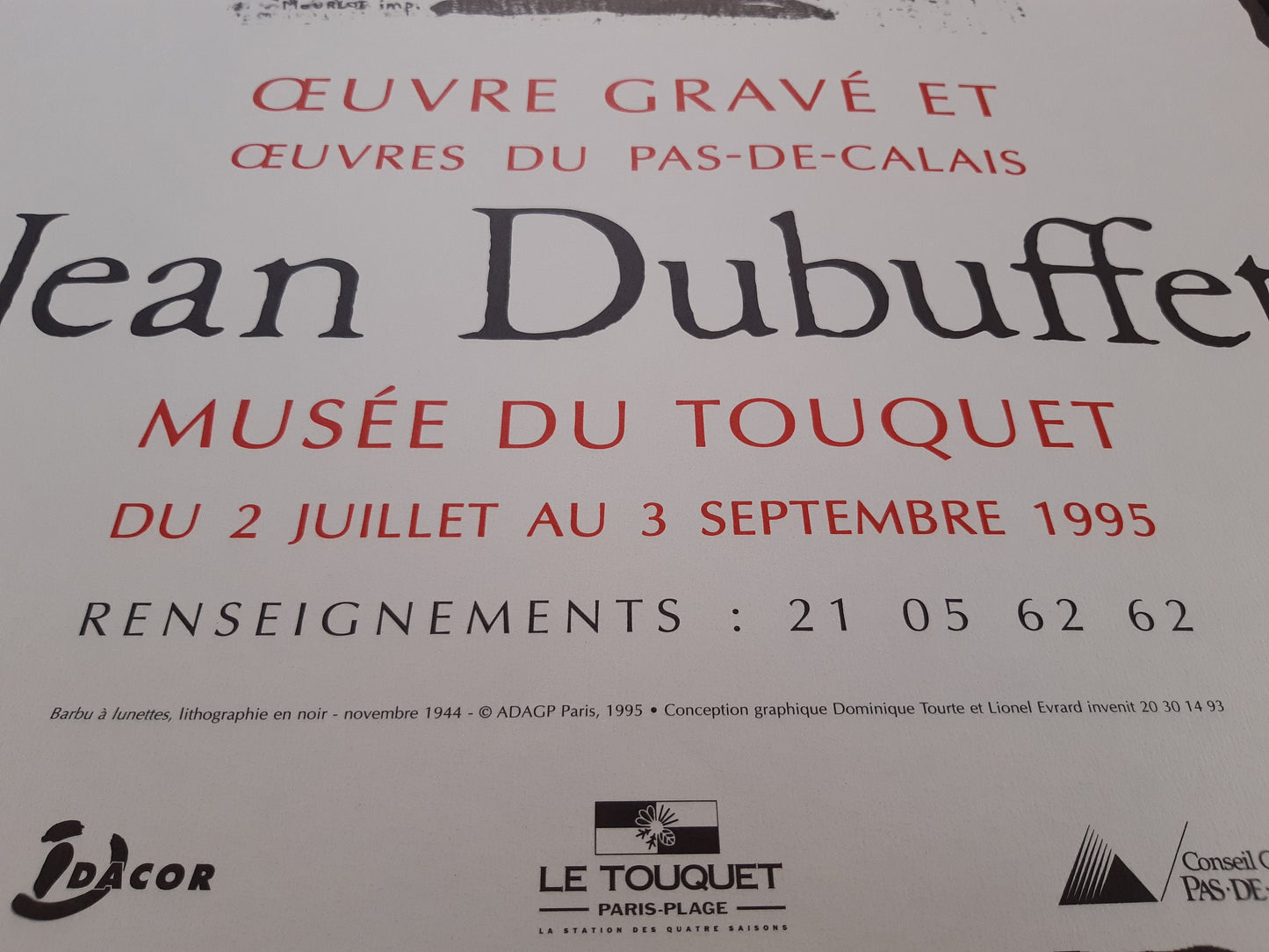 Jean Dubuffet original art poster - 15.9"×24.8" (40.5×63cm)