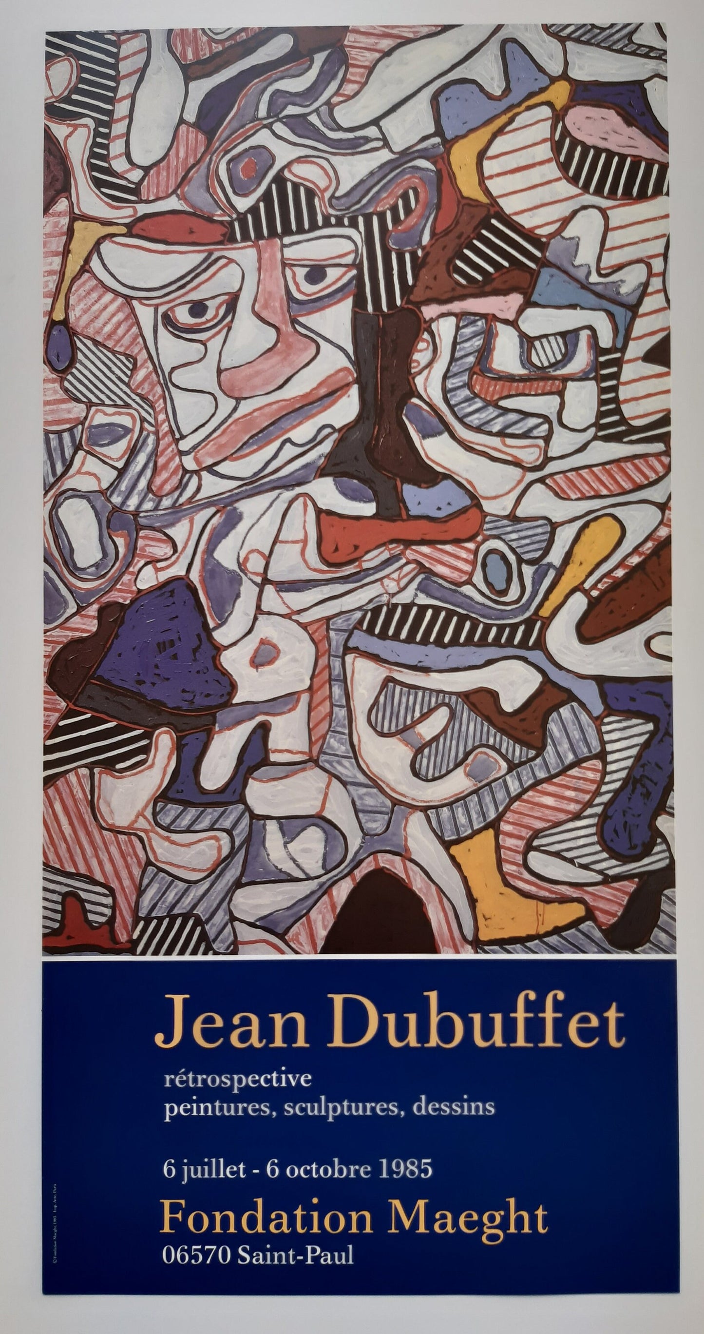 Jean Dubuffet original art poster - 16.1"×32.5" (41×82.5cm)