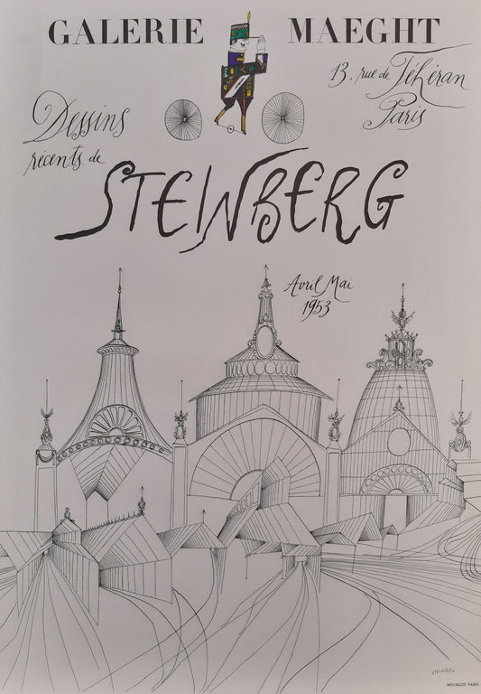 Saul Steinberg original art poster - 18.3"×25.6" (46.5×65cm)